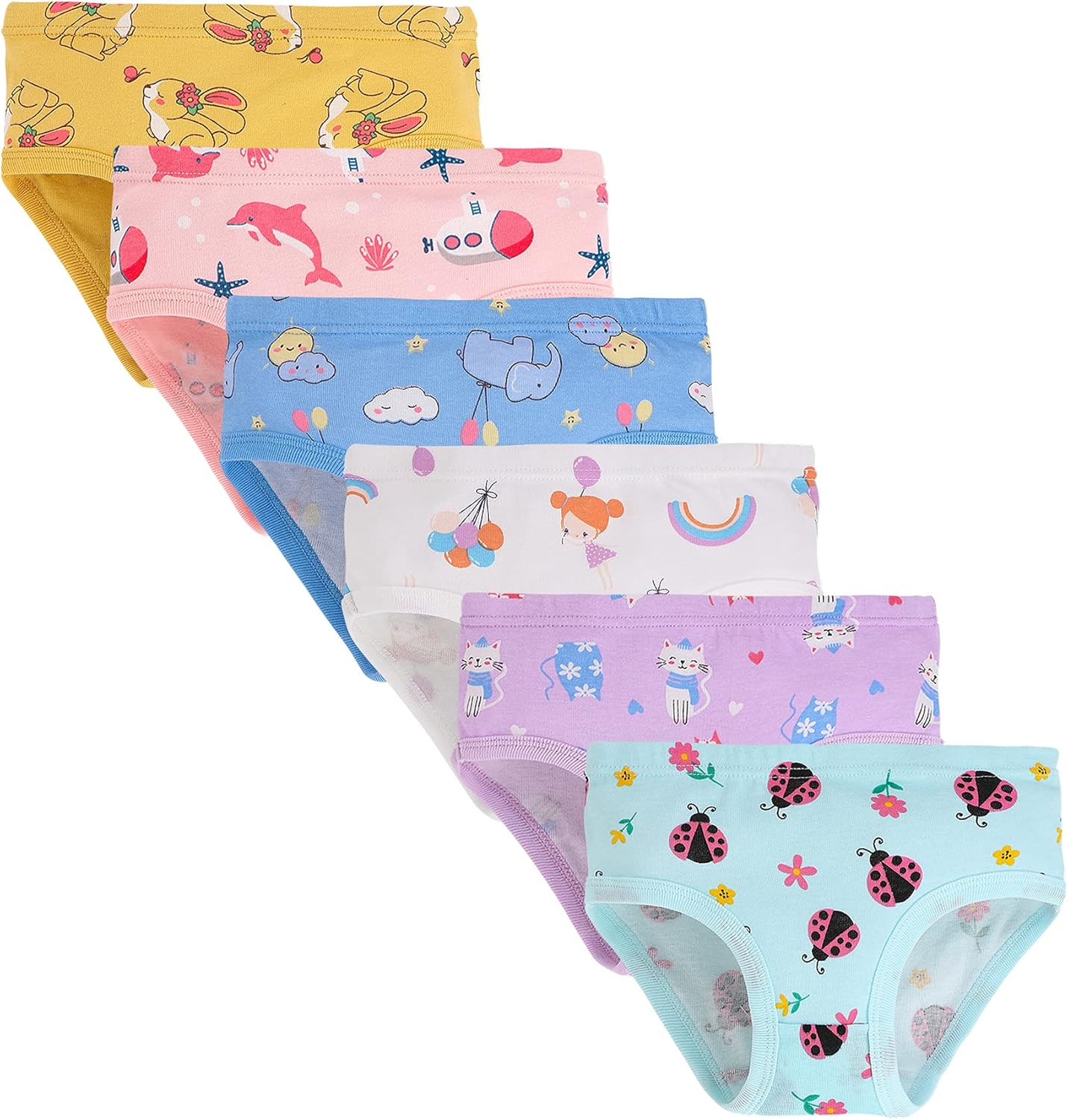 Boboking Soft Cotton Underwear Toddler Girls'Briefs Soft Undies 6 Mixed23