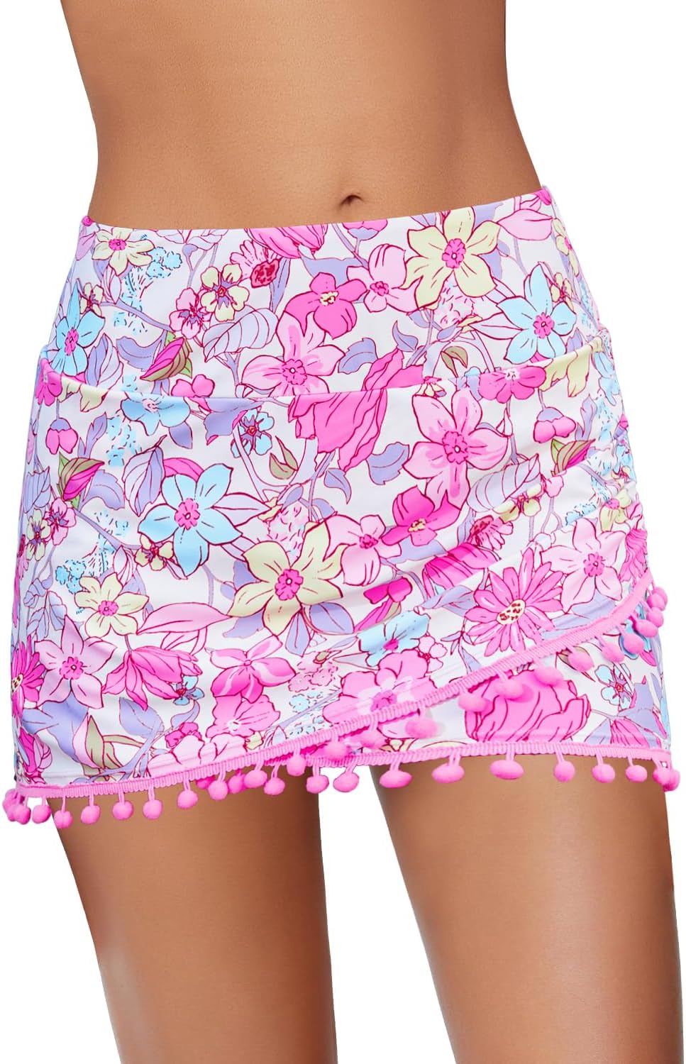 GRAPENT Women's High Waisted Bikini Bottoms Ruched Swimsuit Tulip Hem Swim Skirt...