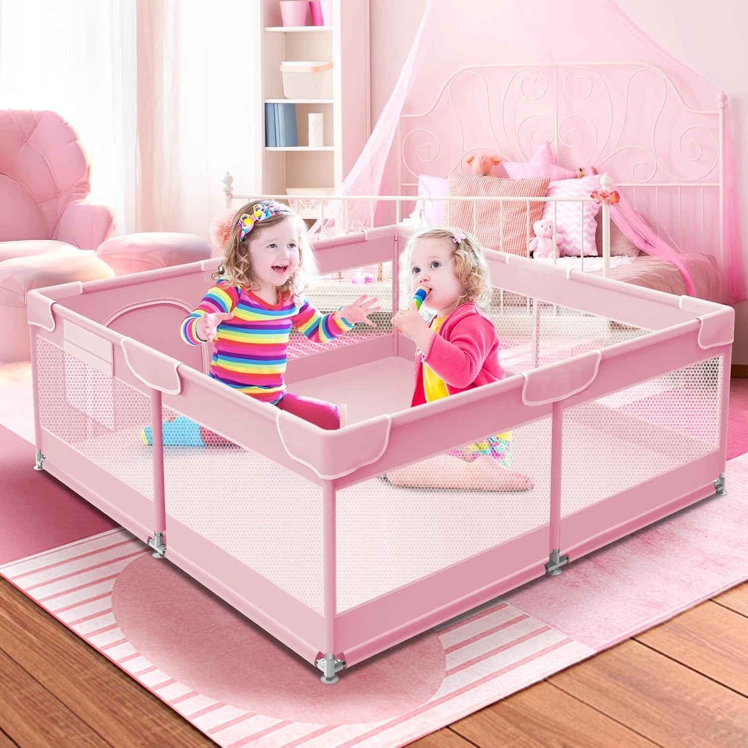 Baby Playpen 50 x 50 Inch Play Pen Playards, Playpen for Babies and Toddlers, Ba...