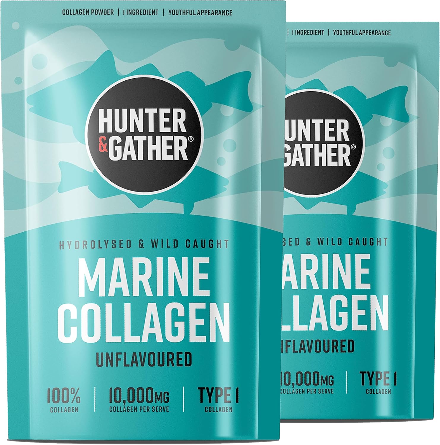 Hunter & Gather Marine Collagen Powder Twin Pack | Pure Unflavoured Premium Hydr...