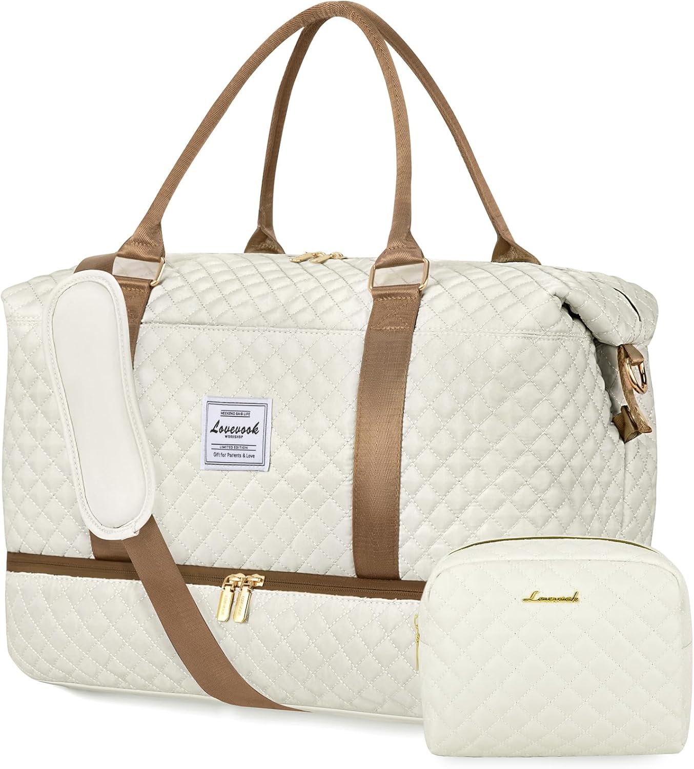 LOVEVOOK Travel Bag Gym Bag Womens Weekend Overnight Holdall Duffel Bag with Was...
