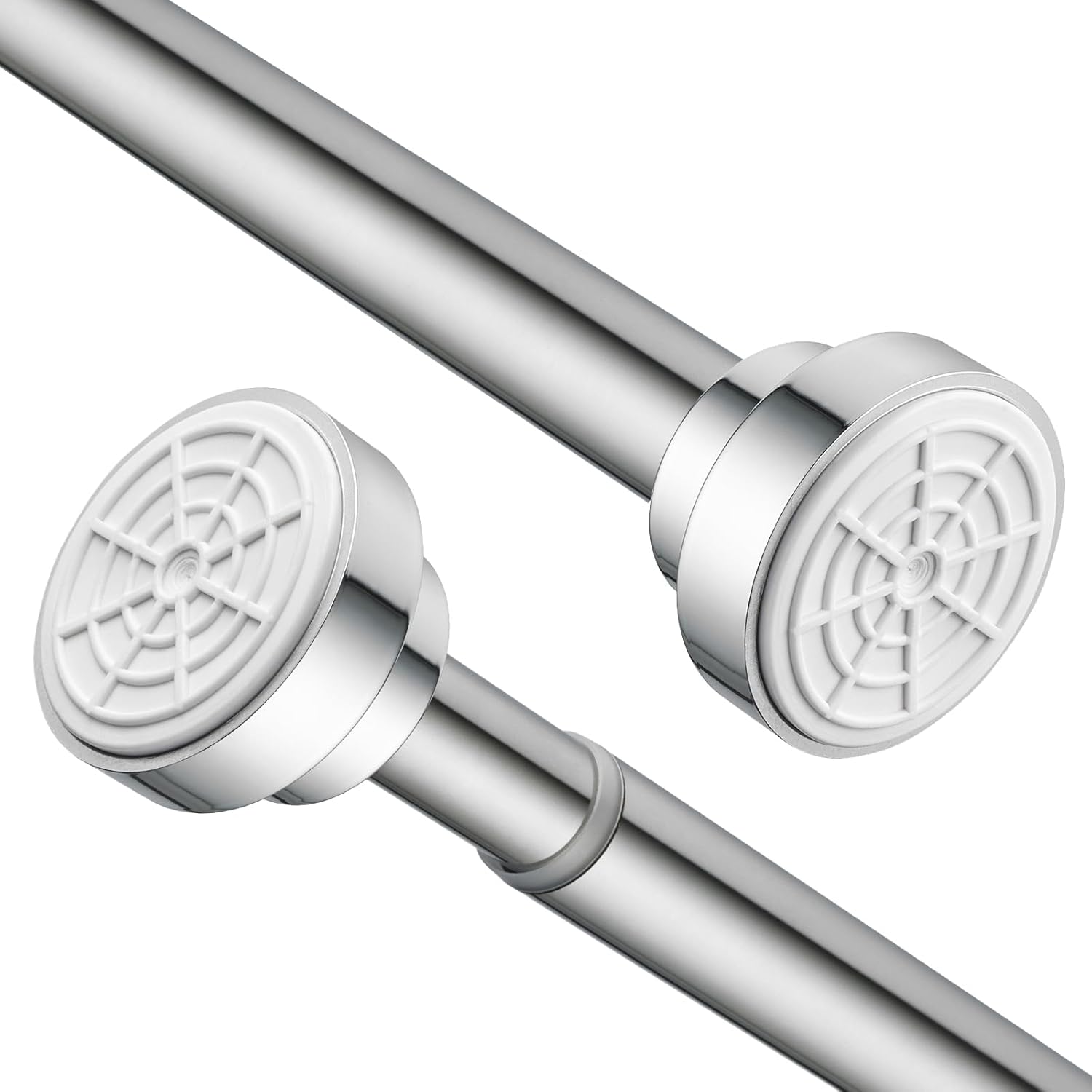 Stainless Steel Extendable Telescopic Curtain Rod Tension Pole Net Voile Shower...