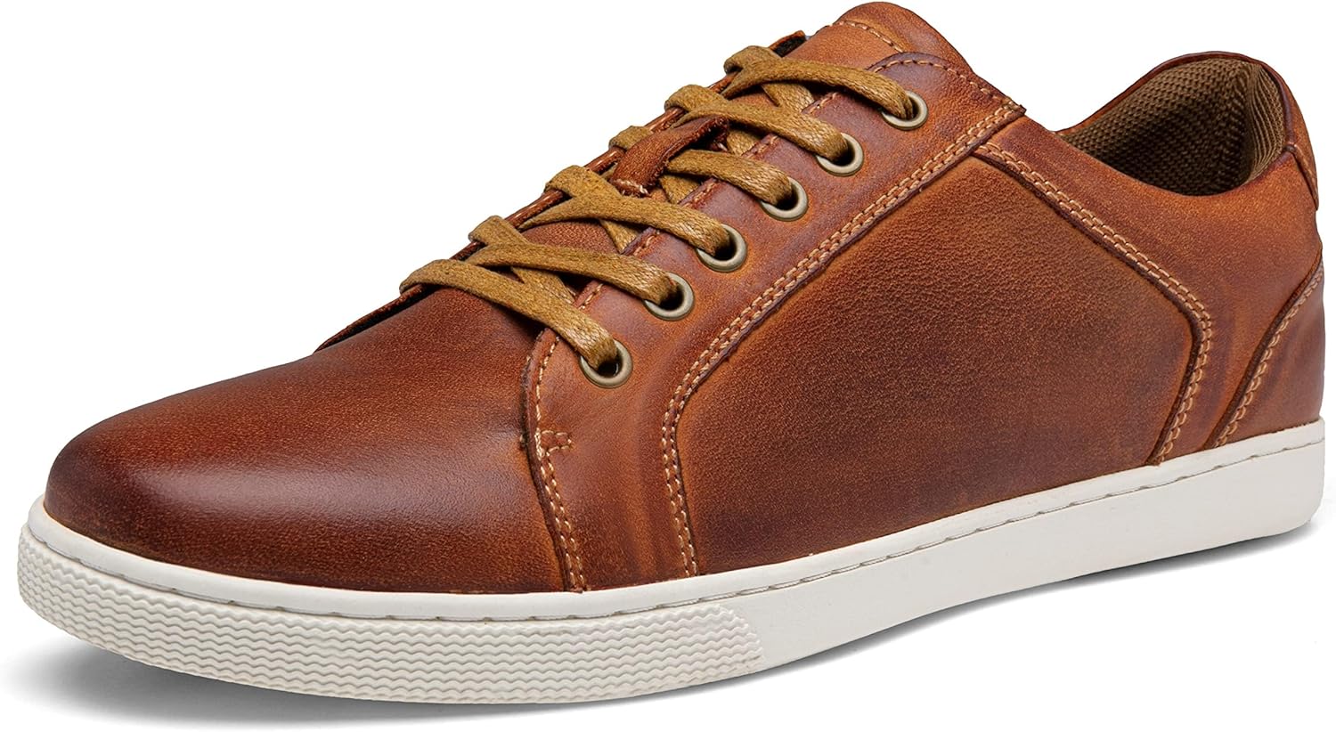 Jousen Men's Sneakers Leather Casual Shoes for Men Breathable Business Casual Sn...