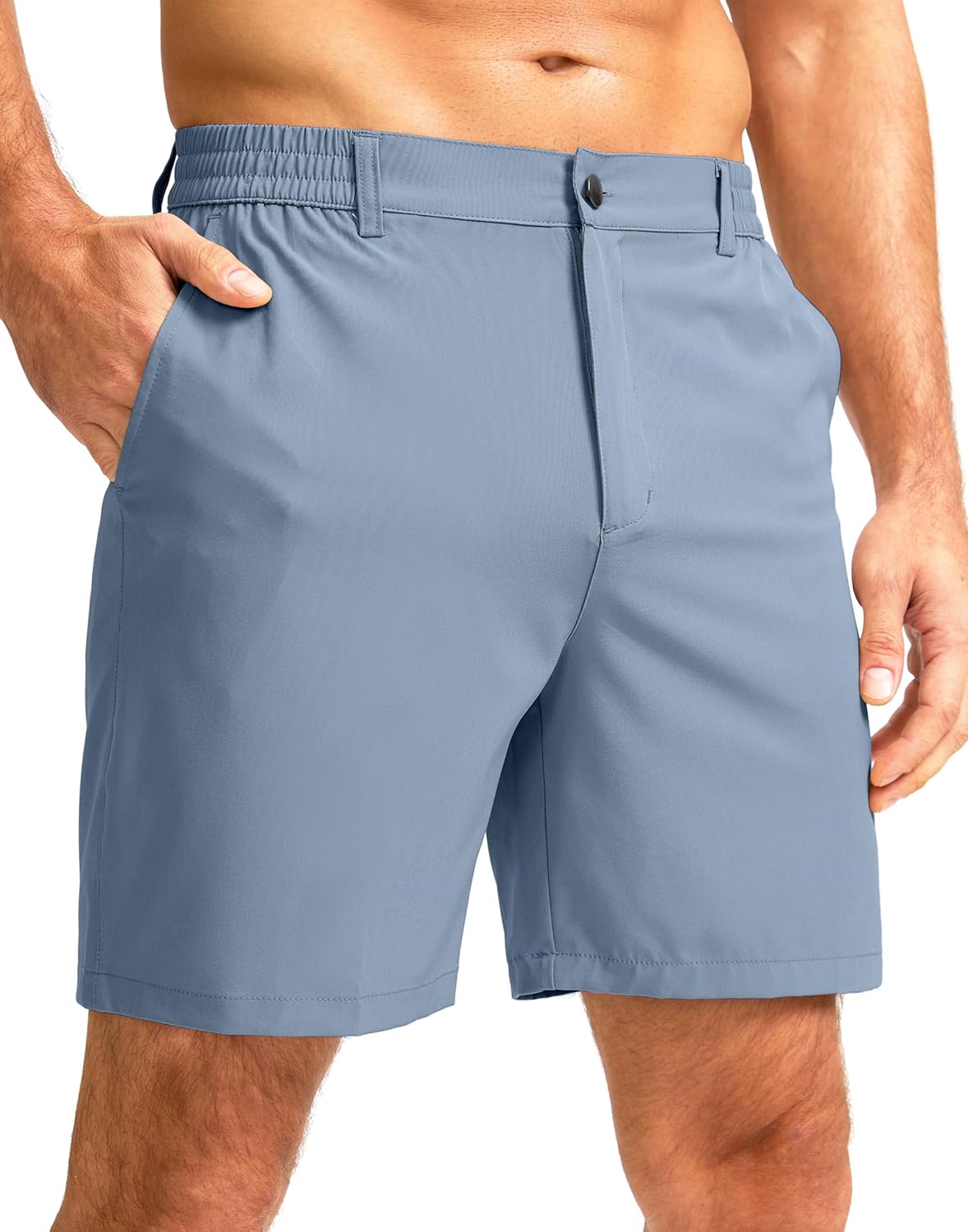 Men's Casual Shorts 7" Lightweight Golf Shorts for Men Stretch with 3 Pockets Qu...