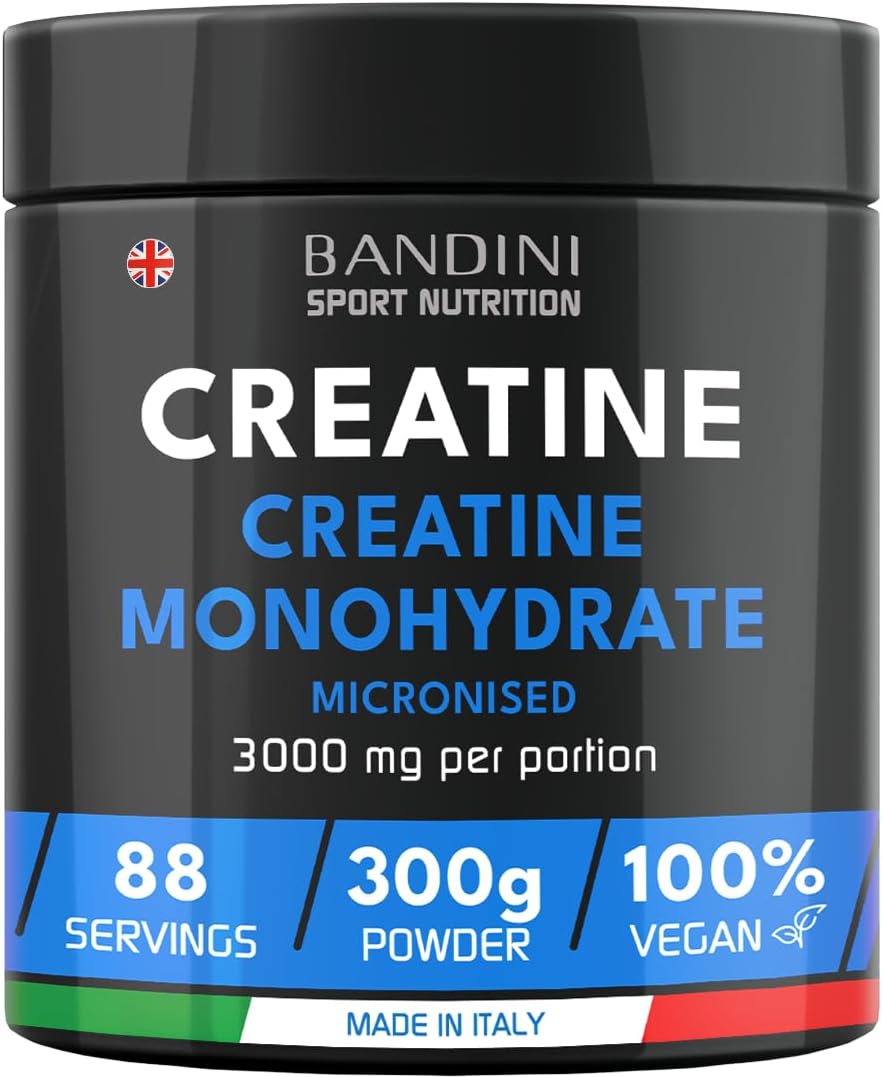 Bandini® Creatine Monohydrate Powder Pure 300g (88 x 3g Servings) Micronised for...