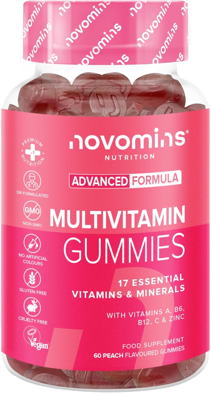 Novomins Multivitamin Gummies for Women & Men - 17 Essential Multi Vitamins – Ch...