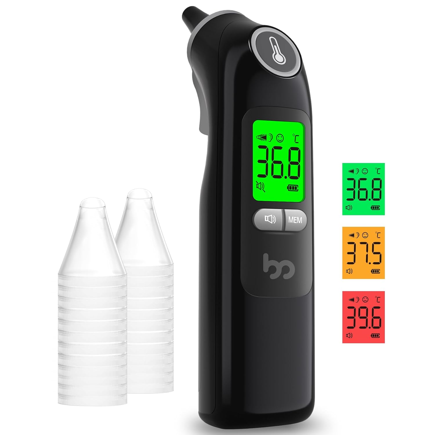 Ear Thermometer, Professional Accuracy Ear Thermometer for Adults and Baby, 3-Co...