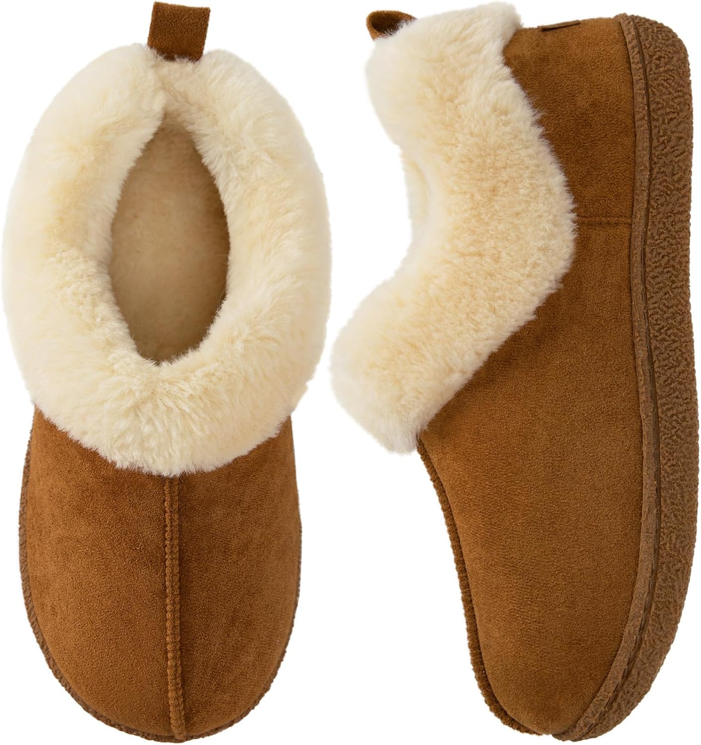 HomeTop Women's Closed-back Slippers Faux Wool Warm Non-slip Outdoor Indoor Hous...