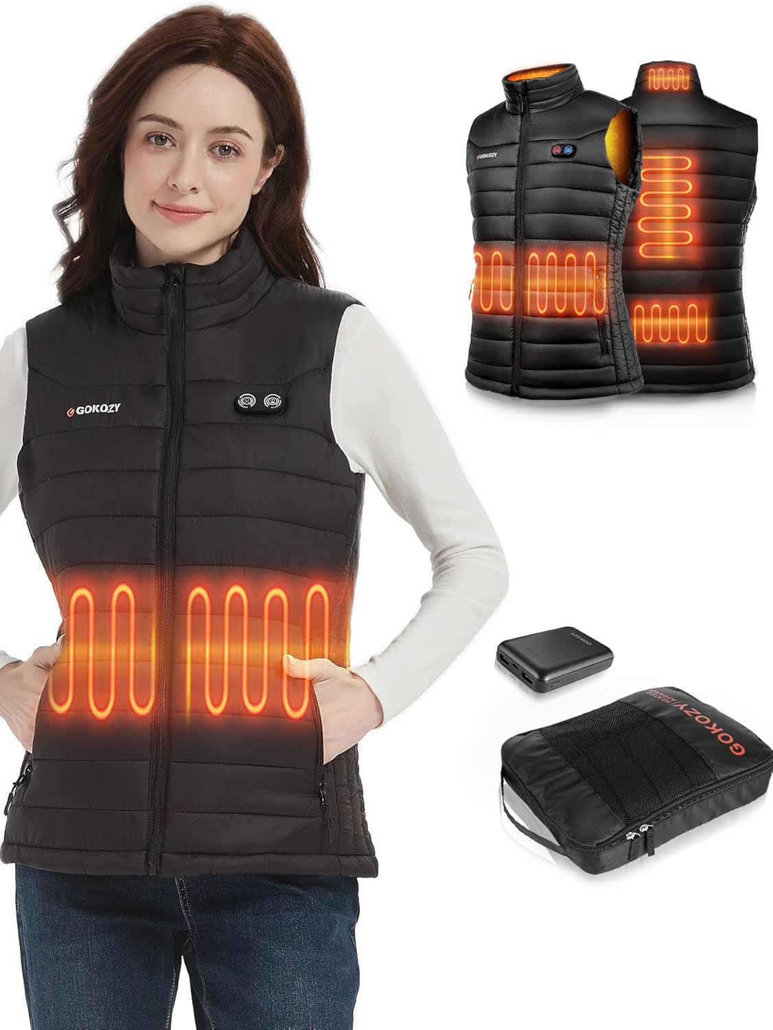 Gokozy Women's Heated Vest - Heating Jacket for Women with Battery Pack Lightwei...