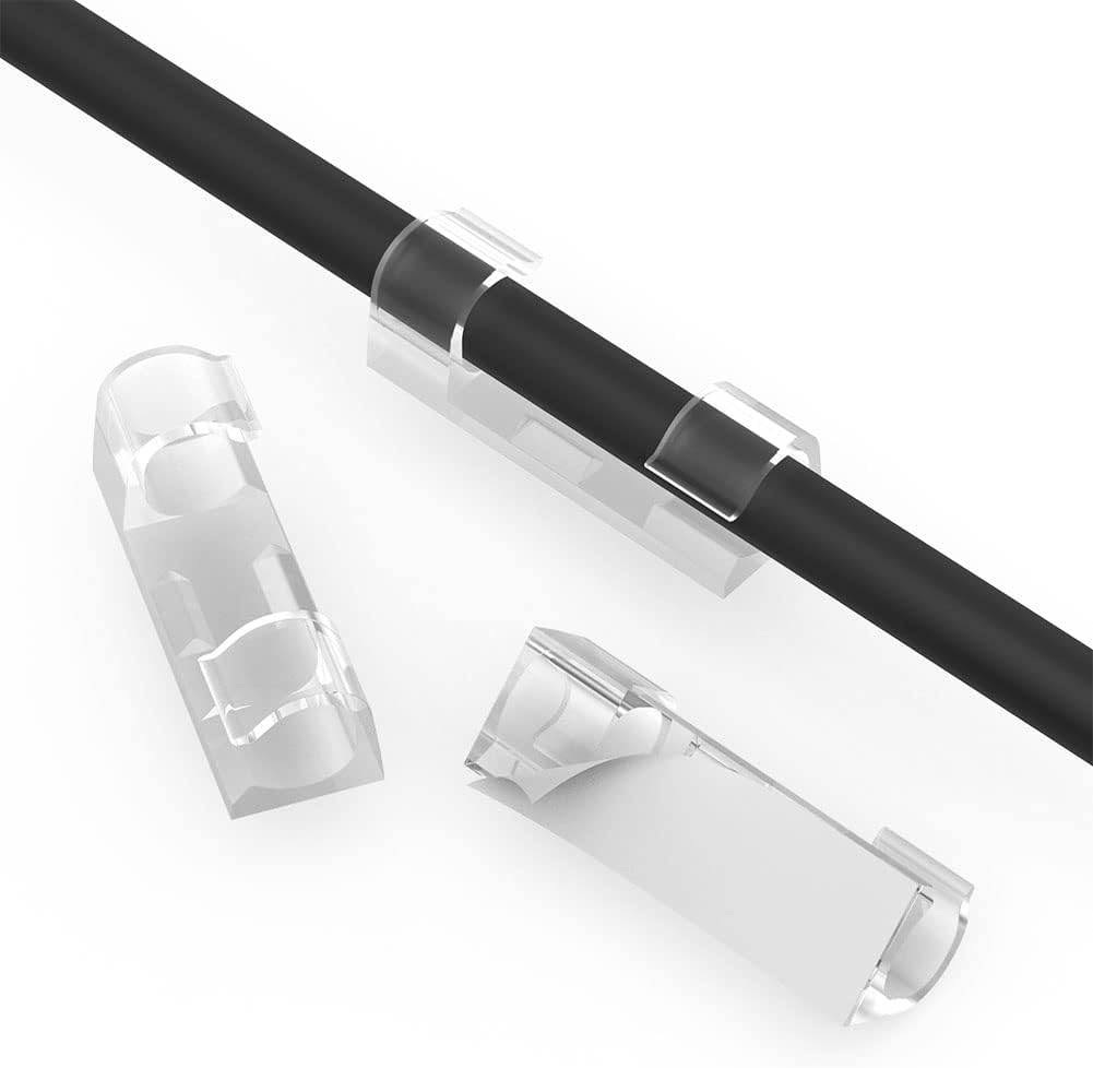 URAQT Self Adhesive Cable Tidy Wire Clips, 40 Pcs Cable Management Wall Cable Cl...