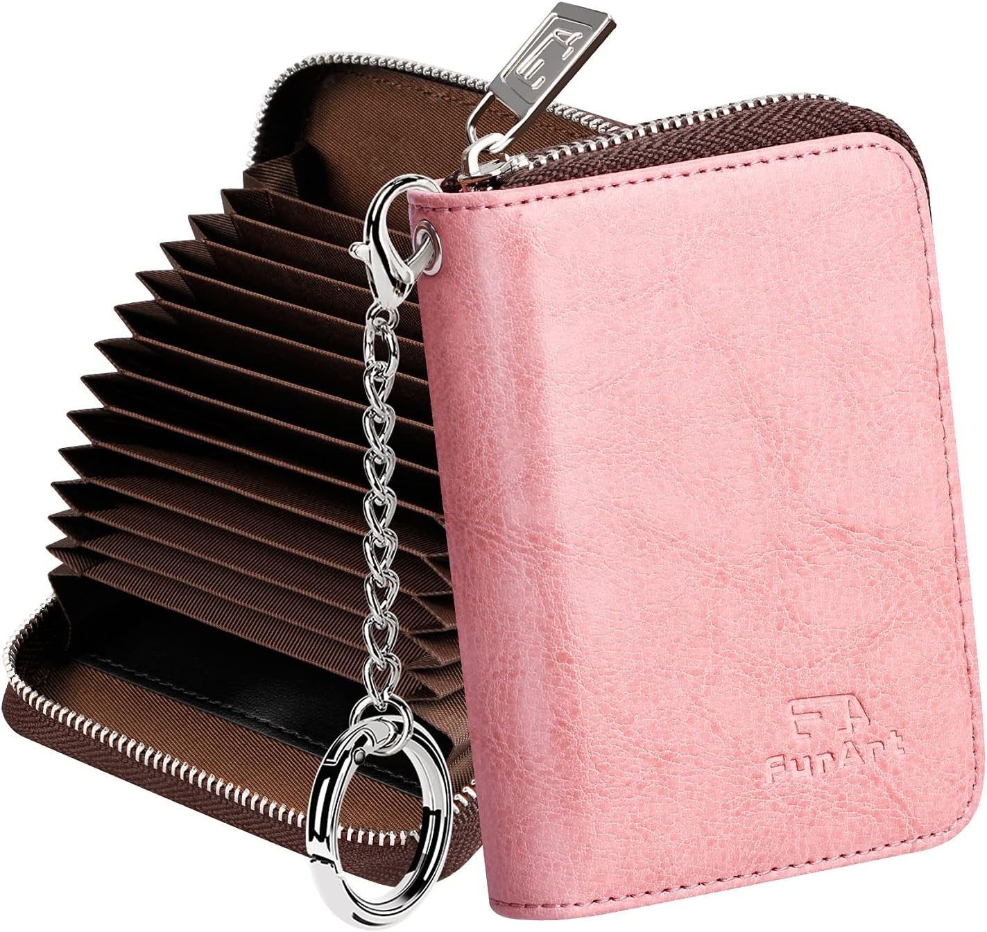 FurArt Credit Card Wallet, Zipper Card Cases Holder for Men Women, RFID Blocking...
