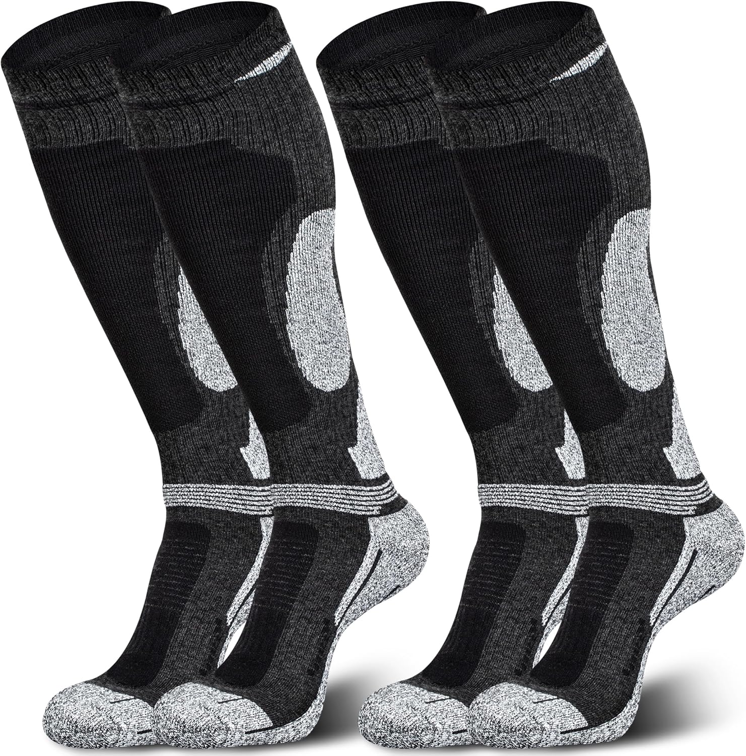 Merino Wool Ski Socks, Cold Weather Knee-High Thermal Socks for Winter, Snow, Sn...