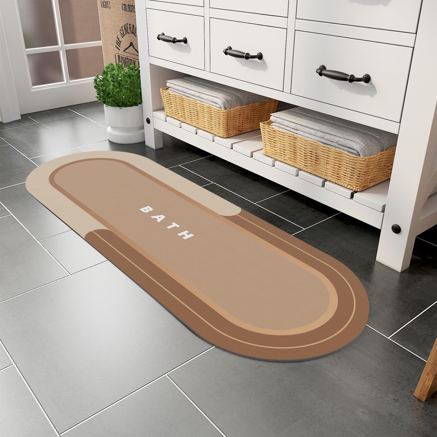 Bathroom Rug Mat Runner Long-Bath Mat for Bathroom Non Slip Absorbent Quick Dry...