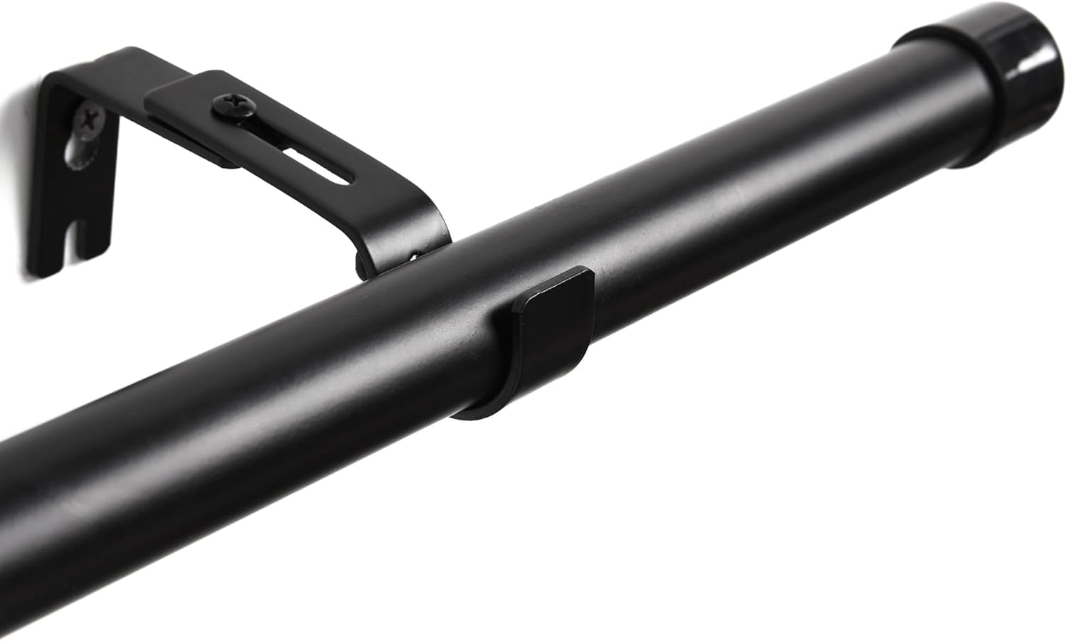 Deconovo Black Curtain Pole for Windows, Basics Adjustable Curtain Rods Extendab...