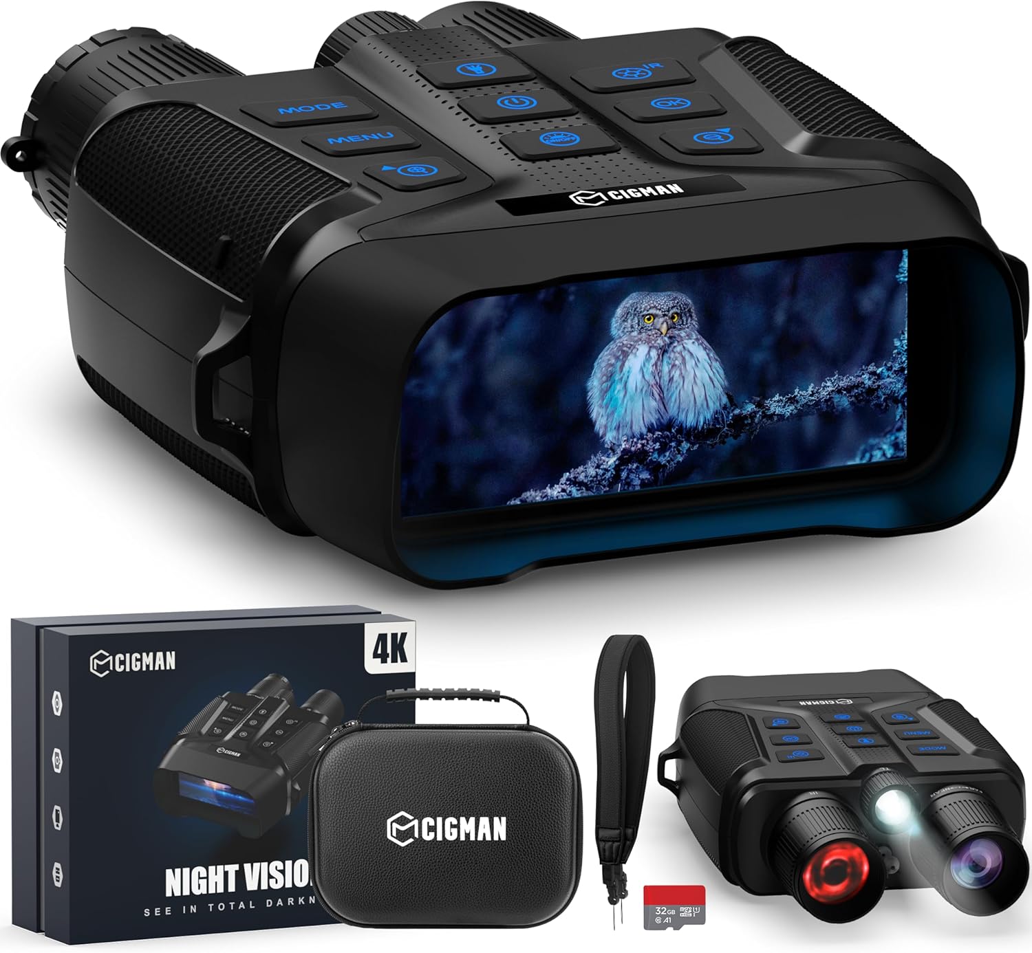 CIGMAN Night Vision Goggles 600M, 4"HD 1080P Displ...