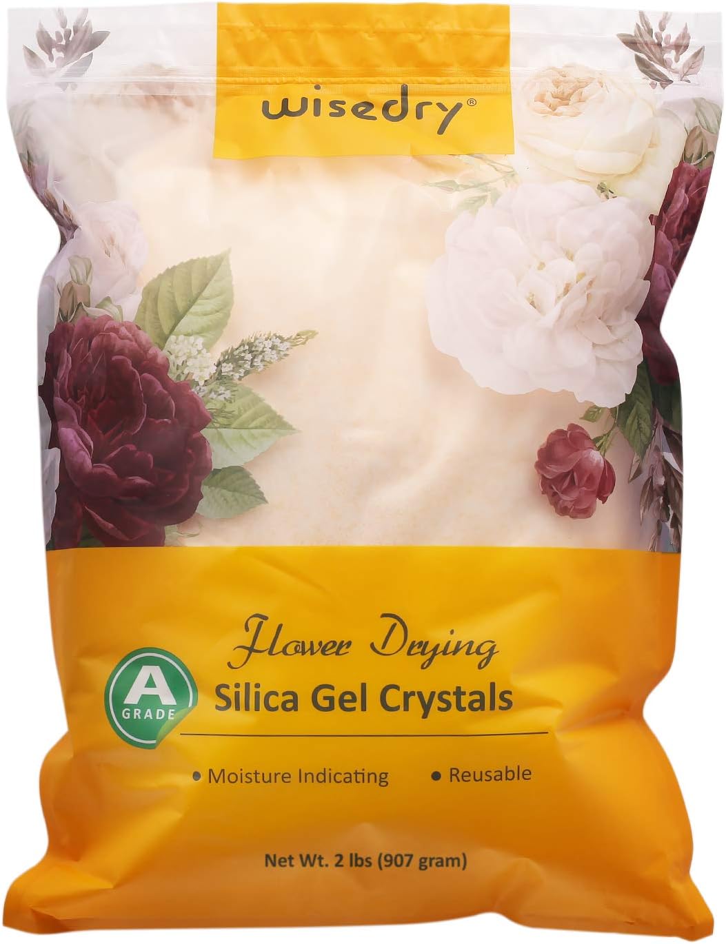 wisedry Silica Gel for Drying Flowers 2 LBS (0.9KG), Fine Crystals < 1mm, Color...