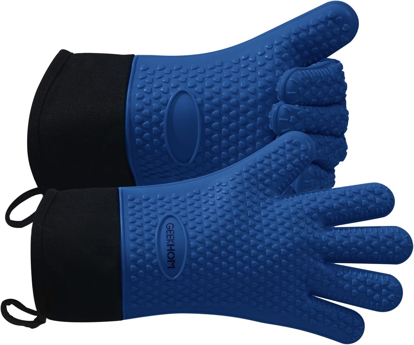 GEEKHOM Silicone Oven Gloves Heat Resistant Silicone Oven Mitts BBQ Gloves Water...