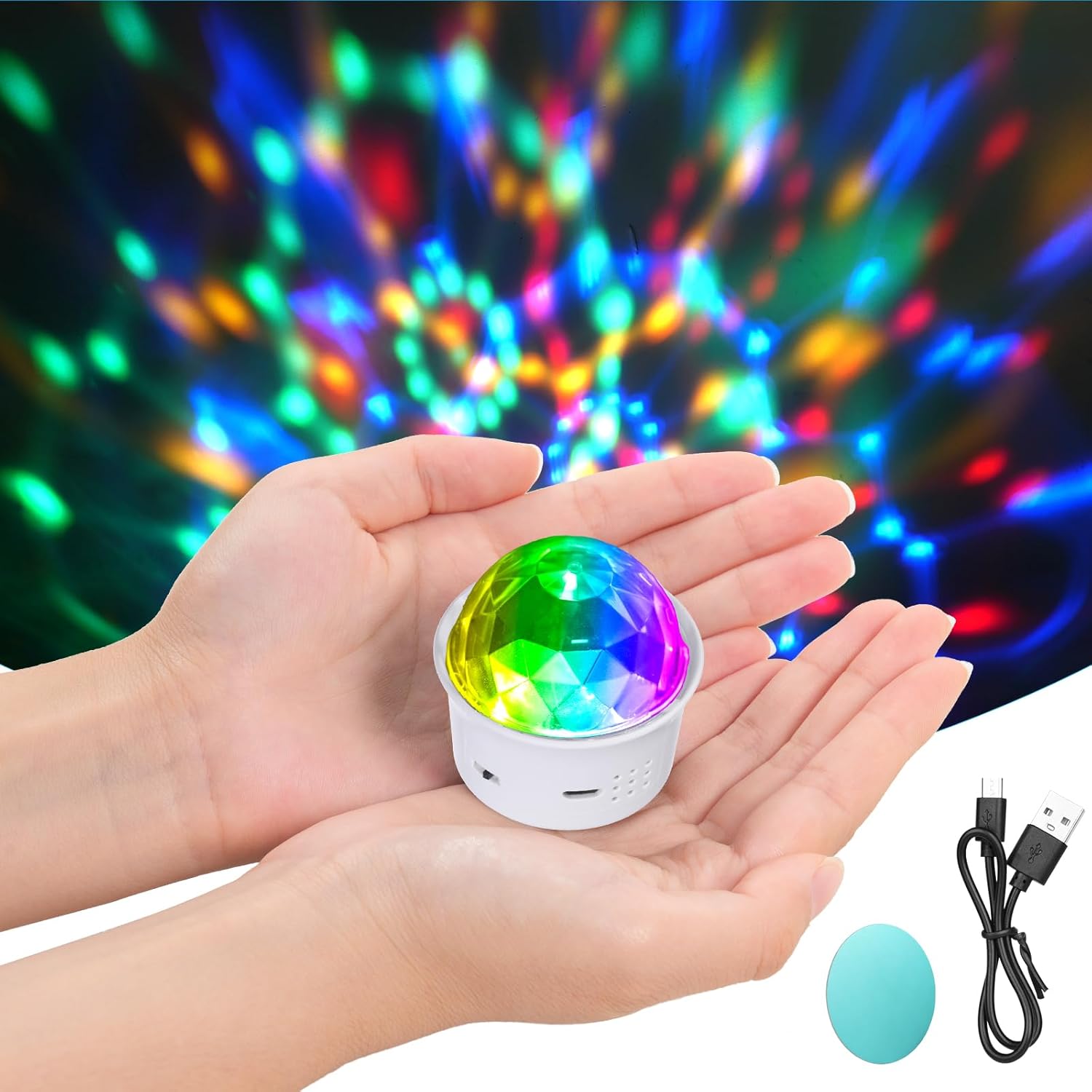 URAQT Disco Lights for Parties, Sound Activated Mini Disco Ball Light, DJ Strobe...