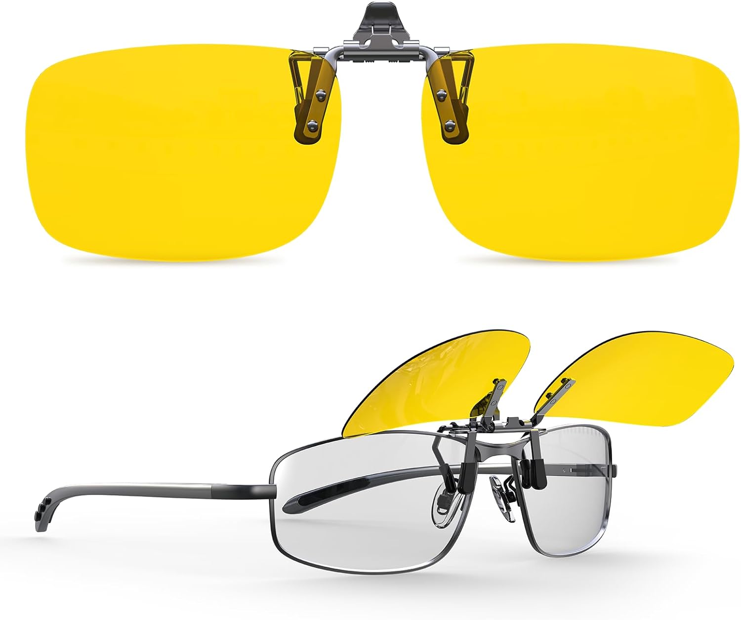 Goiteia Polarised Flip up Clip on Night Driving Glasses Anti Headlight Glare for...