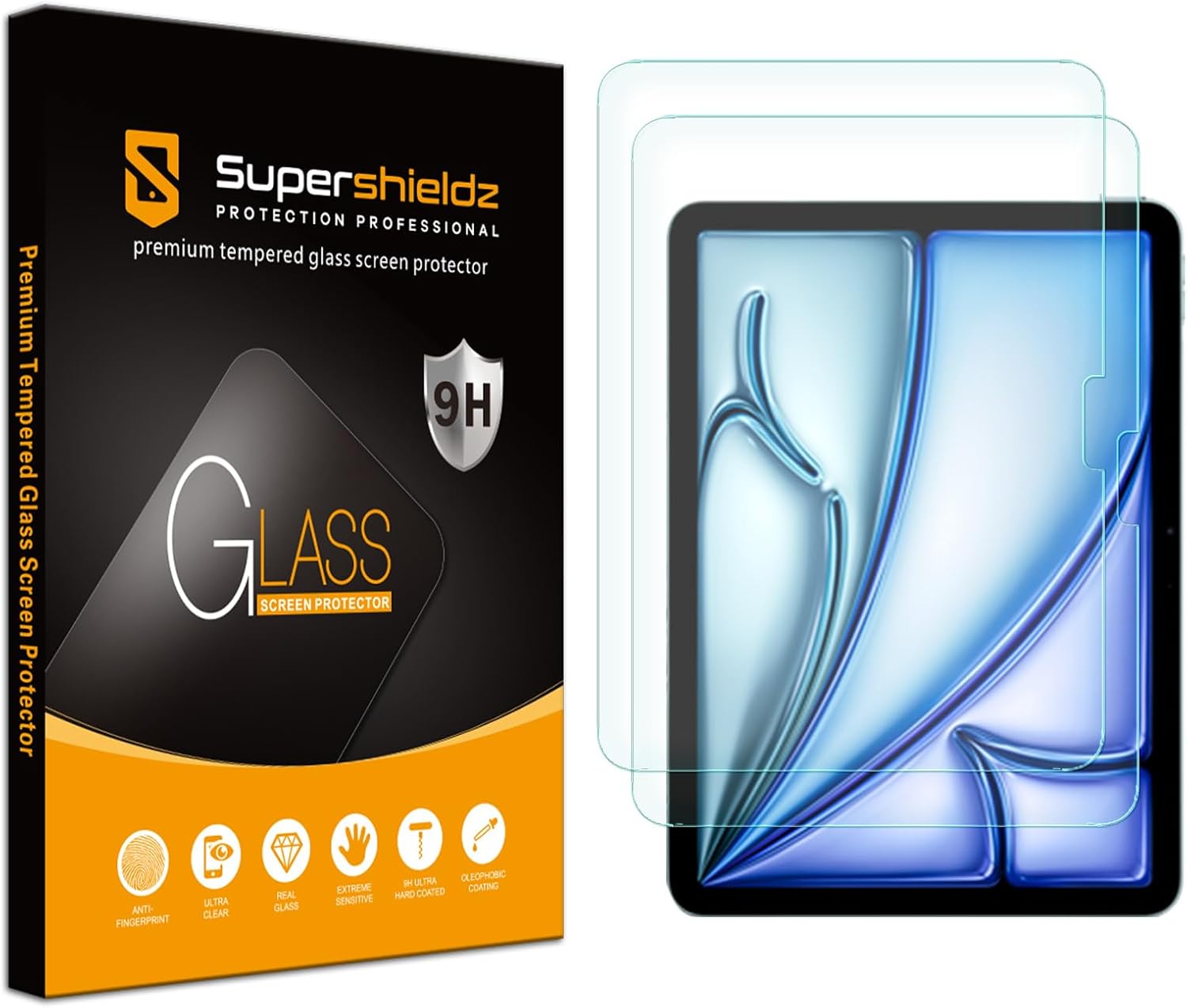 Supershieldz (2 Pack) Designed for iPad Air 11 inch (M2, 2024 Release) Screen Pr...