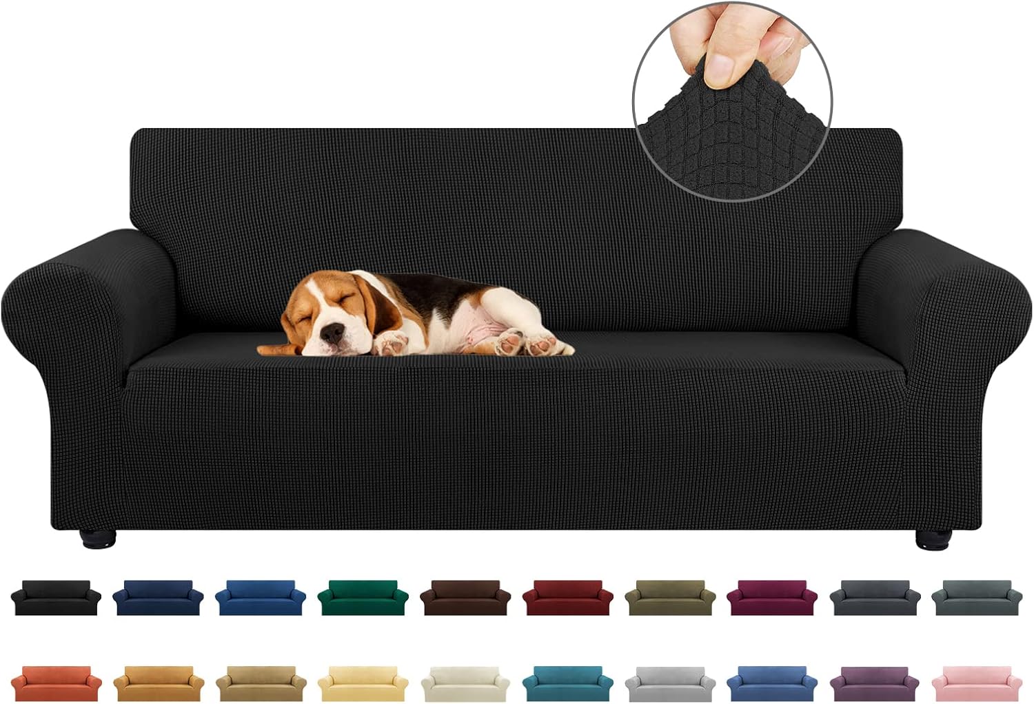 KEKUOU Stretch Sofa Cover Slipcover ，Couch Covers for 3 Cushion Couch Sofa pet...