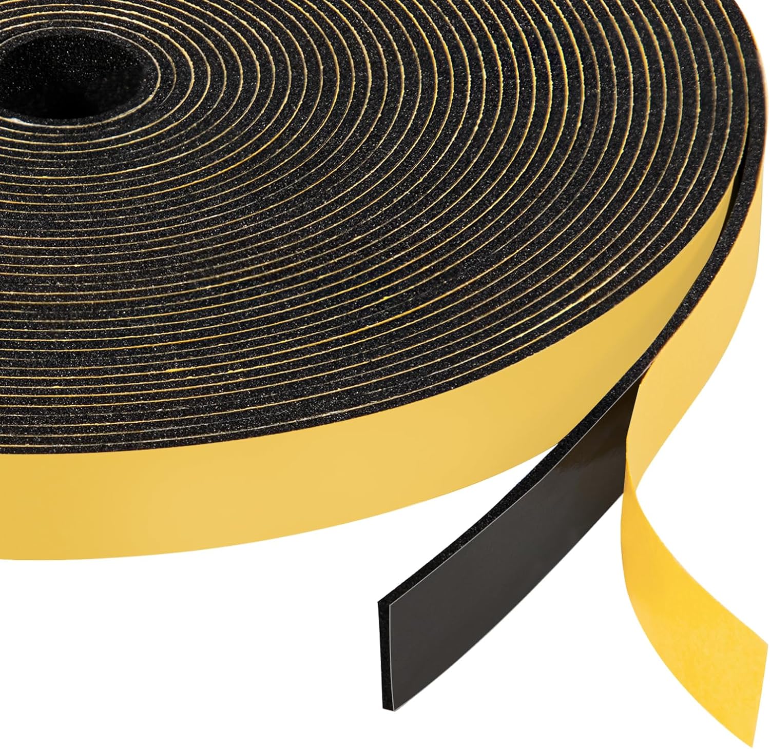 Yotache Adhesive Foam Tape Weather Stripping 12mm Wide X 1.5mm Thick Black, Seal...