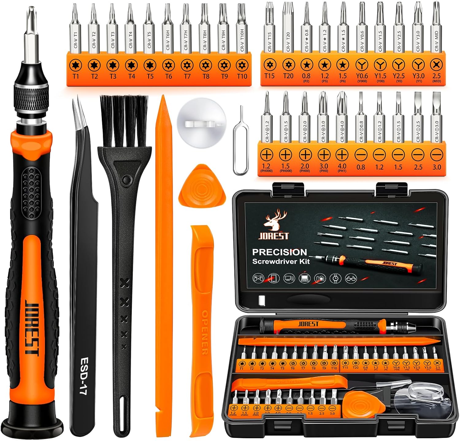 JOREST 38Pcs Small Precision Screwdriver Set with Torx T5, T6, Y00, Mini Repair...