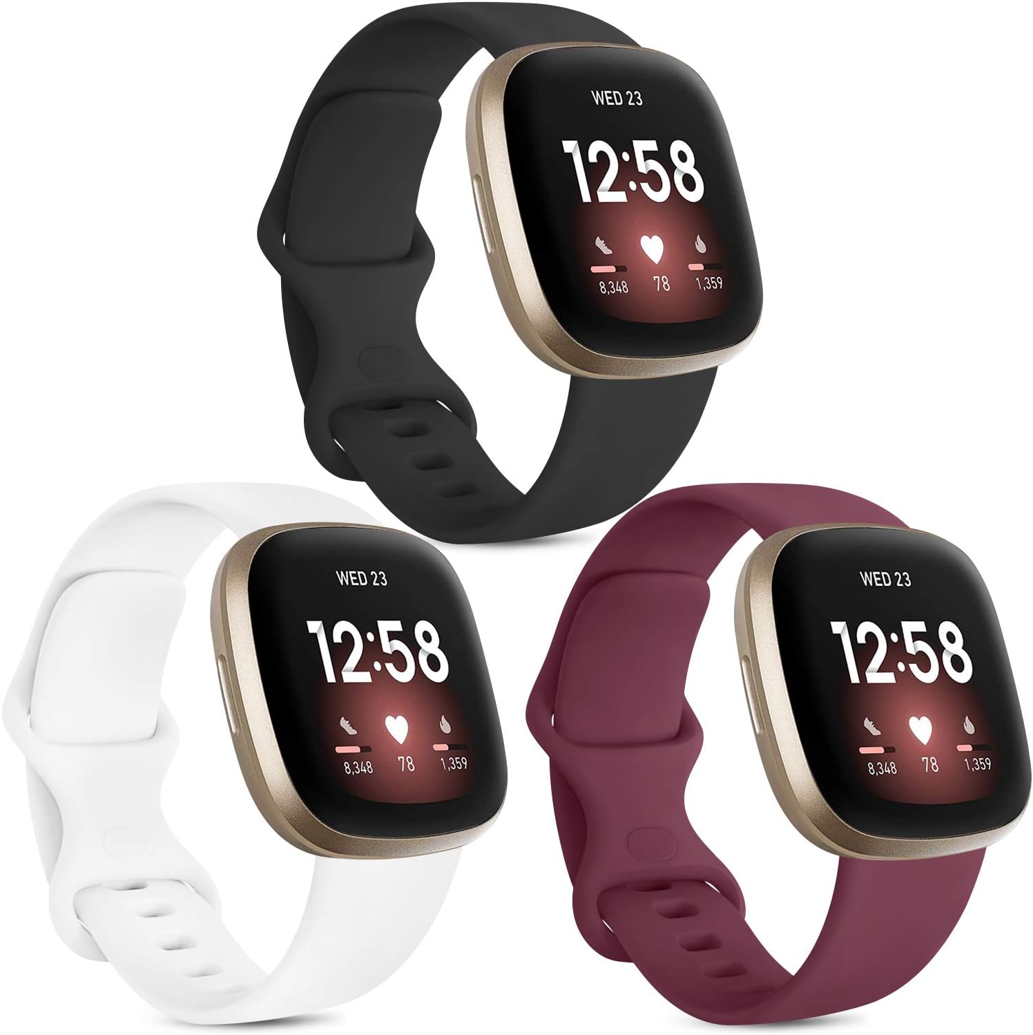 [3 Pack] Strap Compatible for Fitbit Versa 3 Strap/Fitbit Sense Strap/Fitbit Ver...