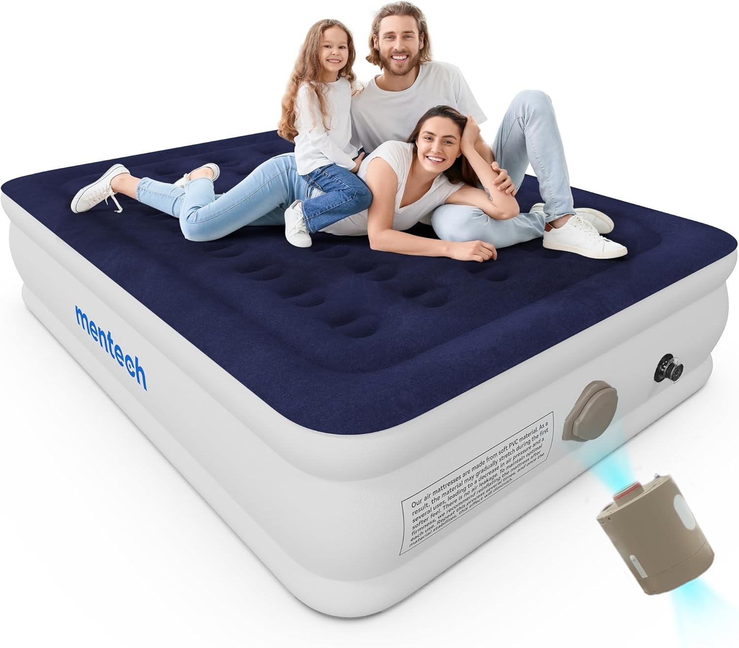 Air Mattress Queen with Built in Pump, 18" Raise Blow Up Luxury Mattress, Fast 2...