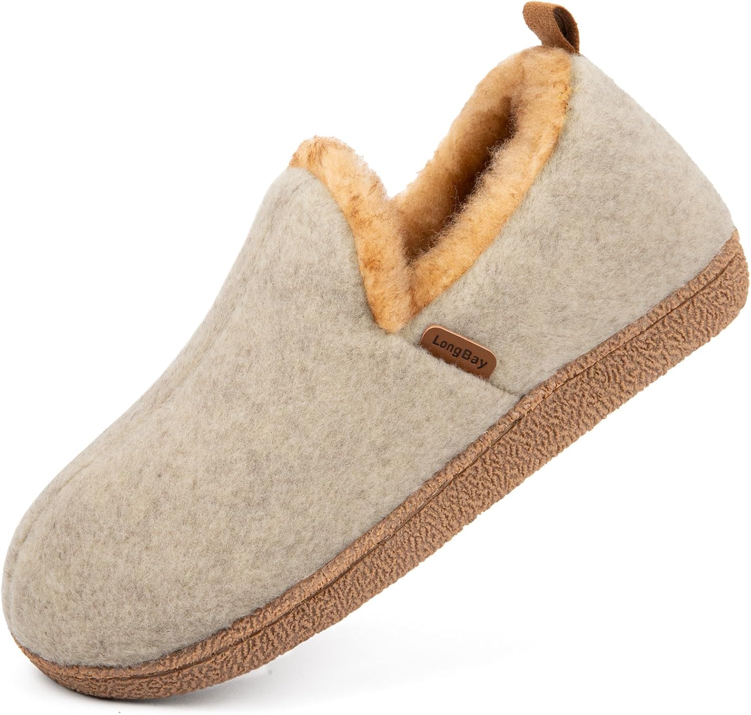LongBay Women's Felt Bootie Slippers Warm Cozy Mem...
