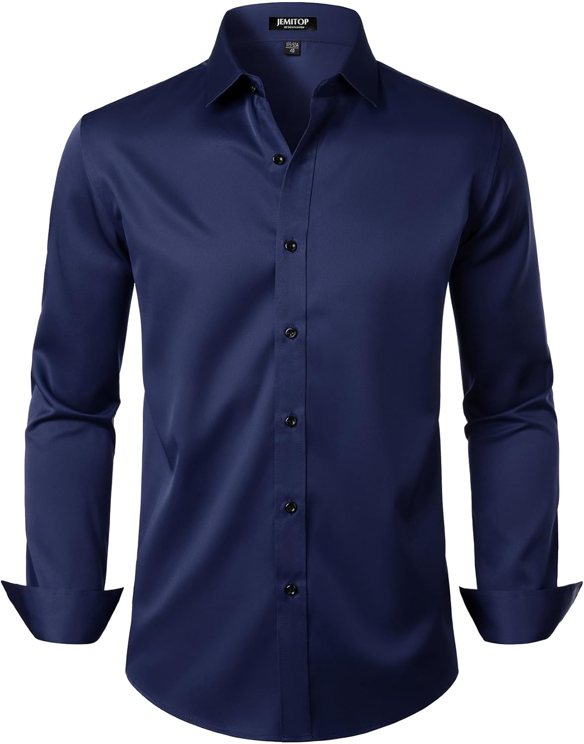 Men's Stretch Wrinkle Free Dress Shirts Formal Wedding Prom Long Sleeve Slim Fit...