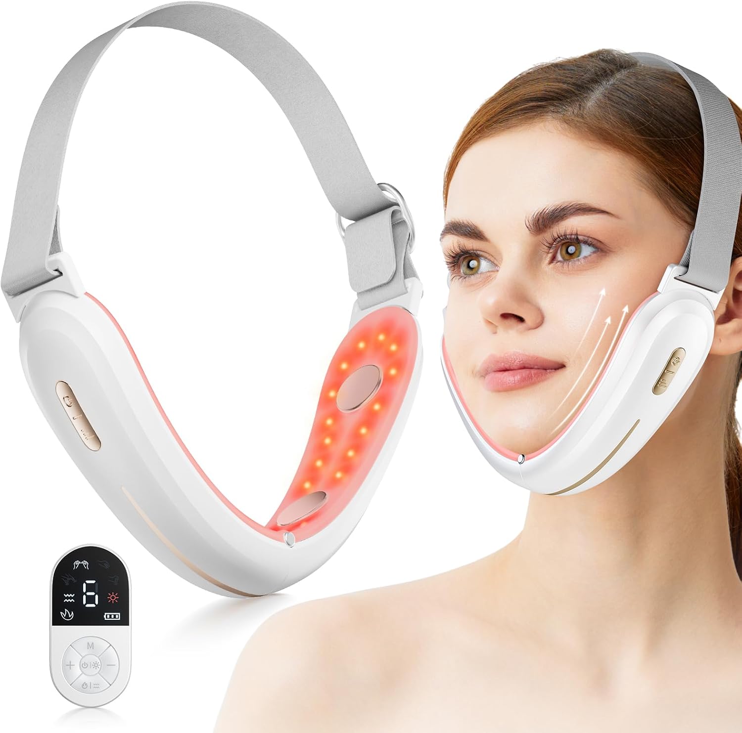 V-Face Shaping Massager Electric,ANLAN EMS Double Chin Reducer,Microcurrent Face...