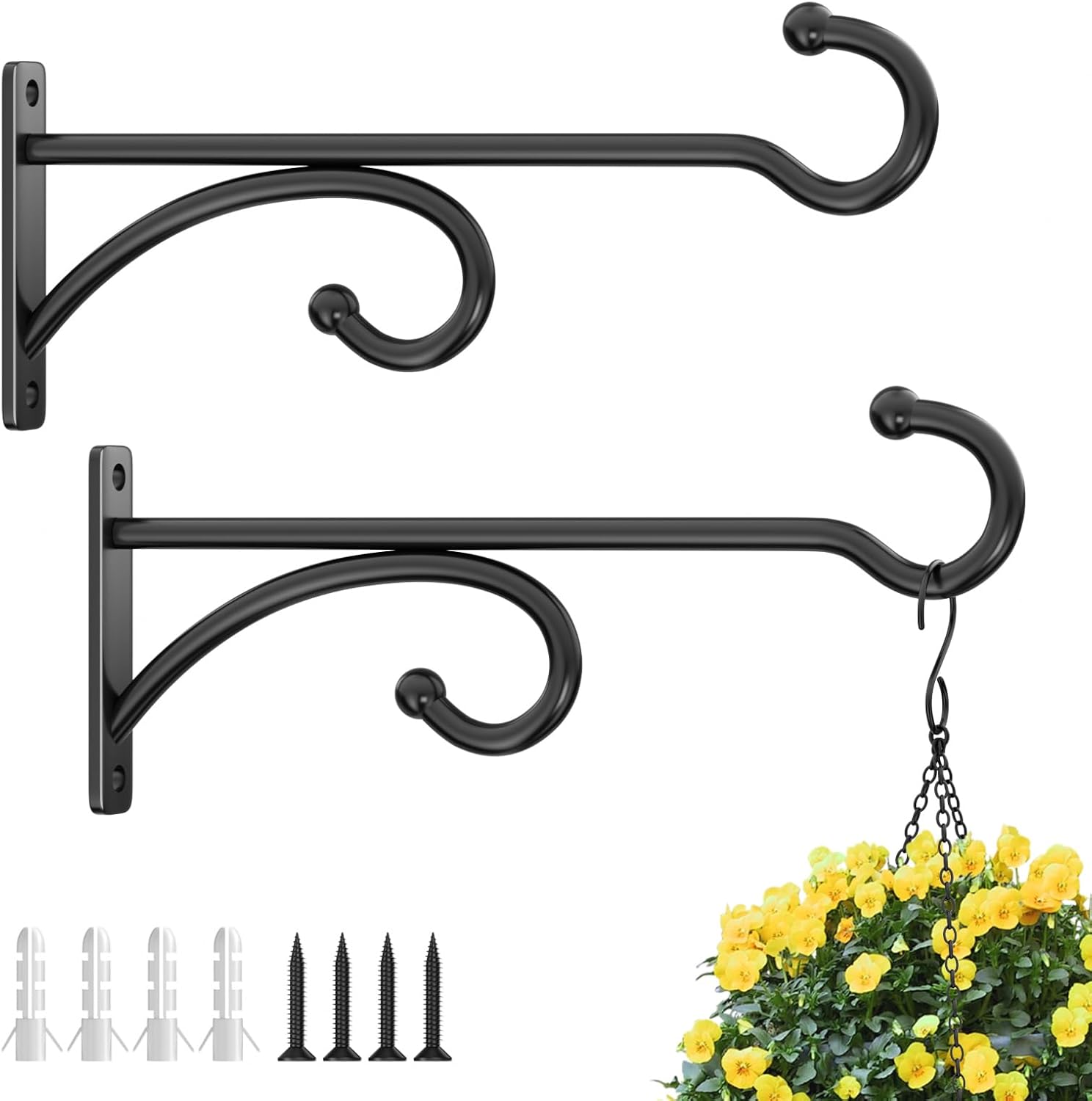 pickpiff 2 Pcs 8-Inch Planter Hooks for Hanging Plants - Plant Hanger Hook Indoo...