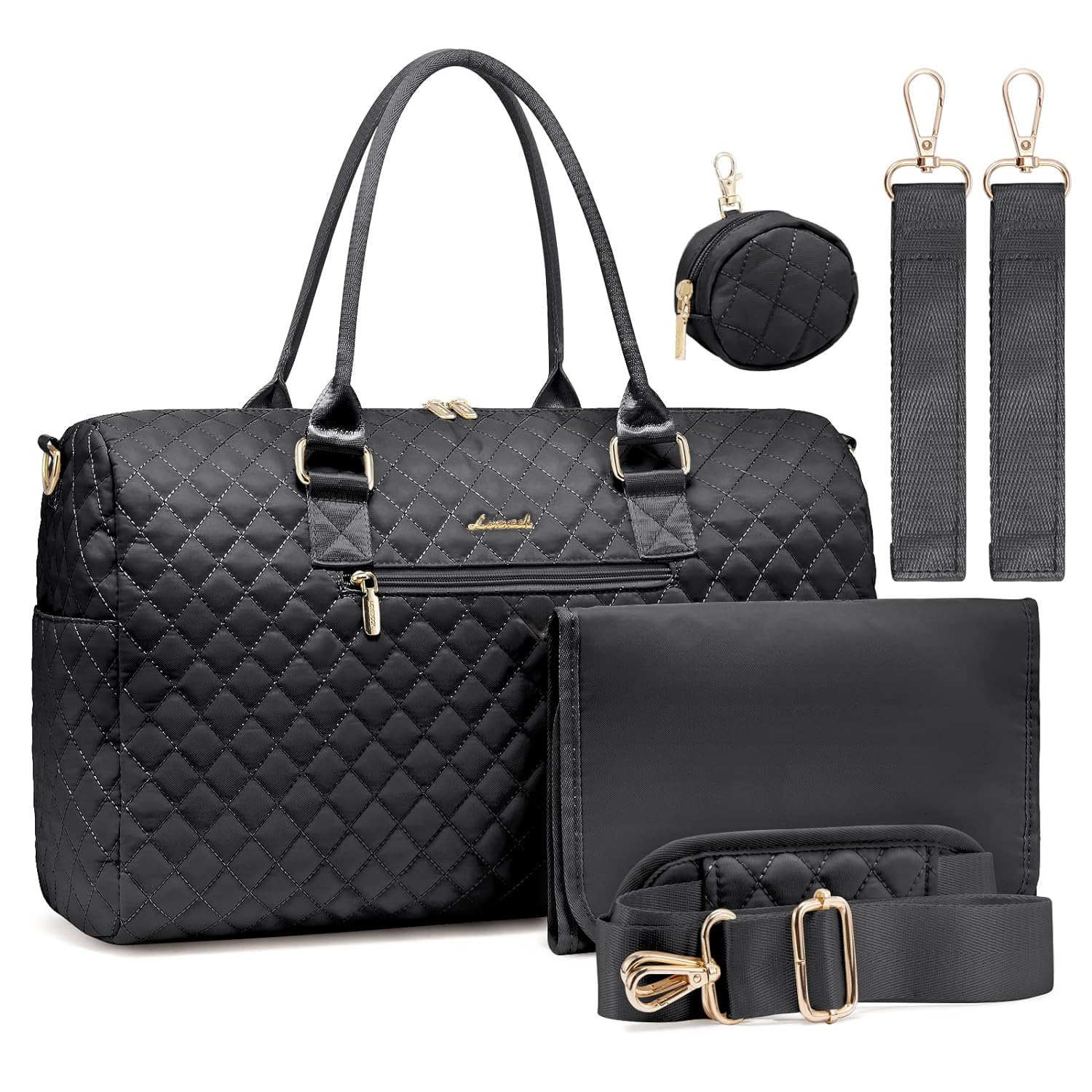 LOVEVOOK Diaper Bag Tote with Pacifier Case and Changing Pad, Large Capacity Mom...