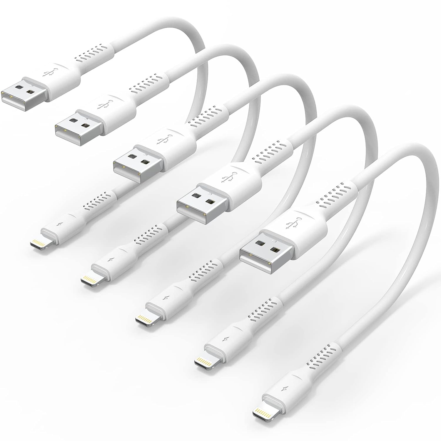 6 inch iPhone Charge Cable Short, 0.5ft 5Pack USB to Lightning Cord for Fast Cha...