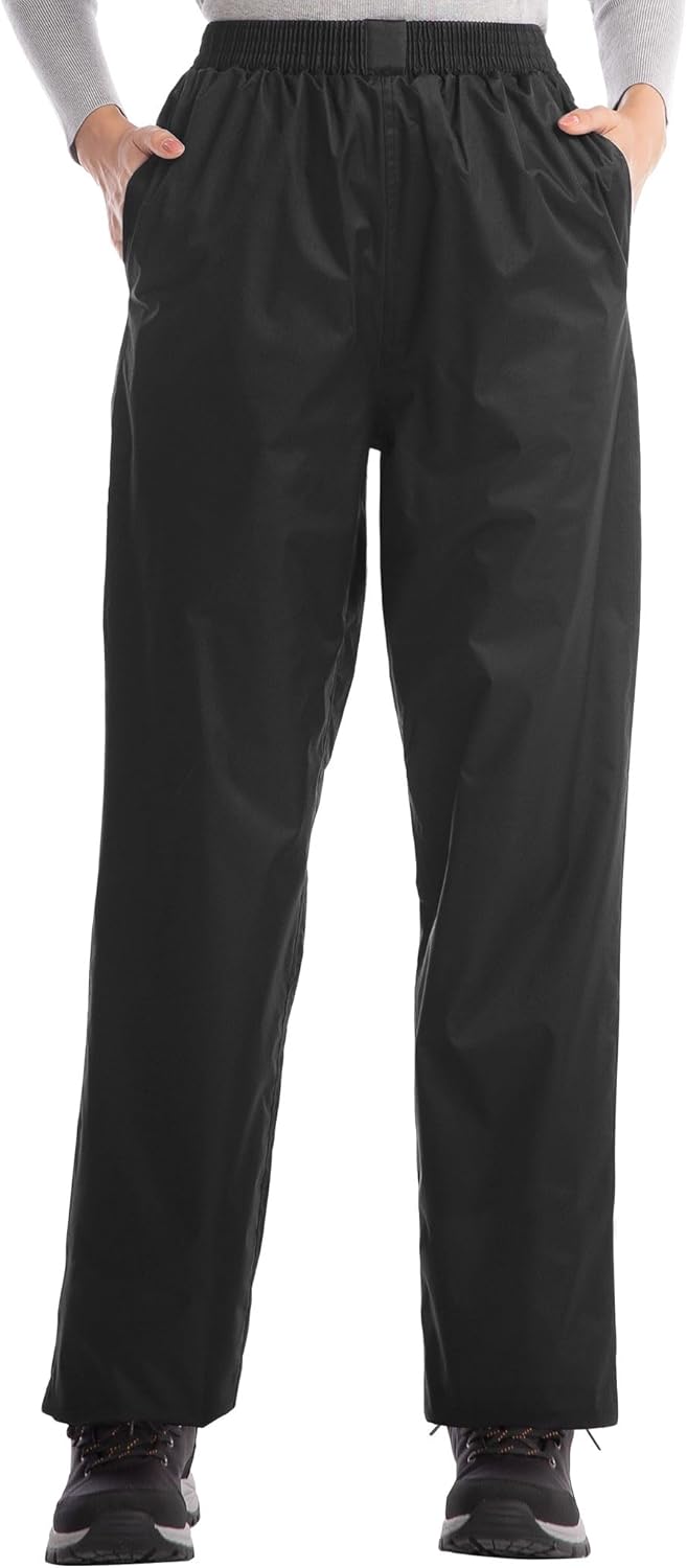 iCreek Women's Rain Pants Waterproof Hiking Pants Windproof Lightweight Over Pan...