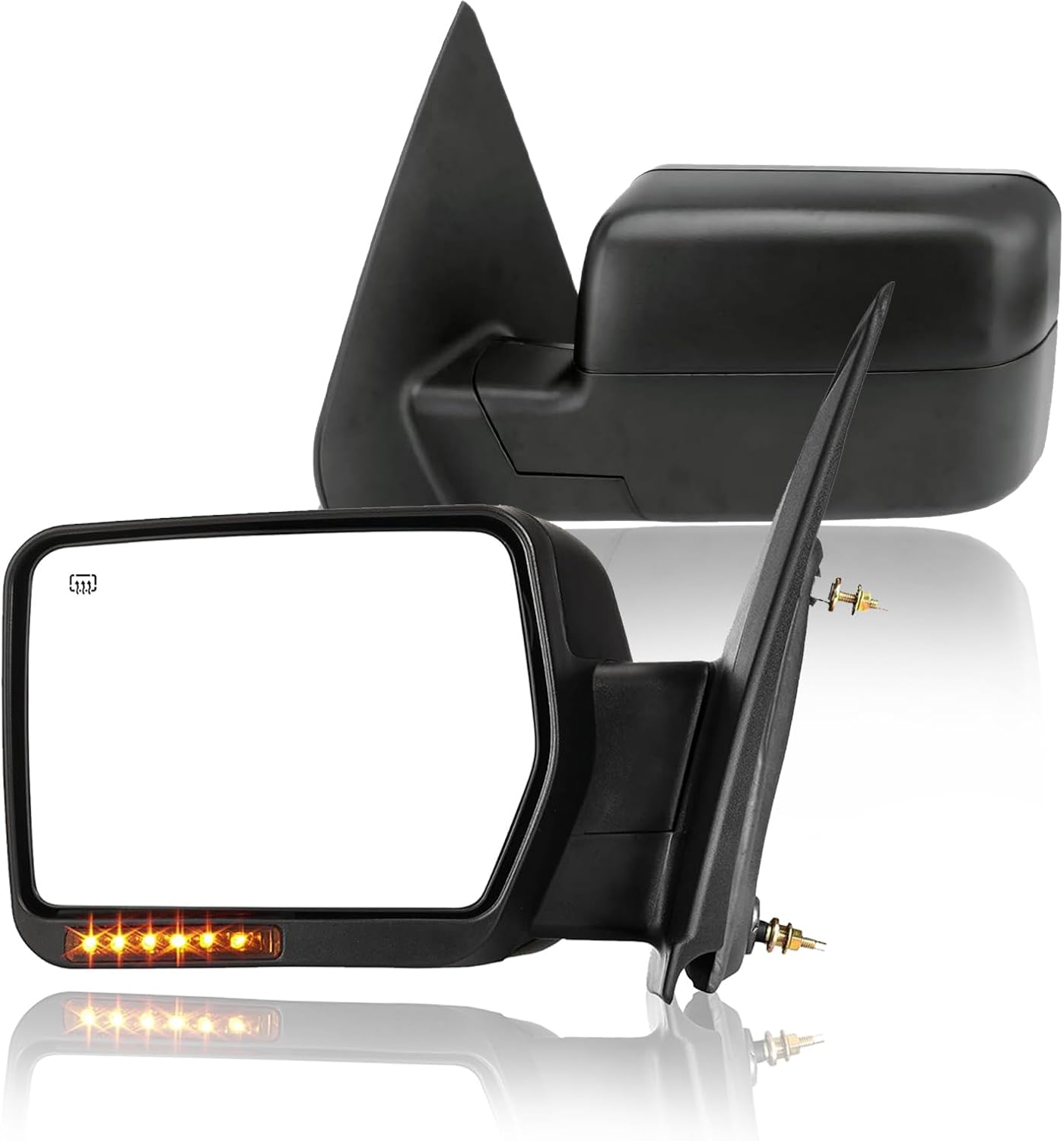 PZ Towing Mirror Replacement Fit for 2004-2006 F150,POWER HEATED,AMBER SIGNAL,BL...