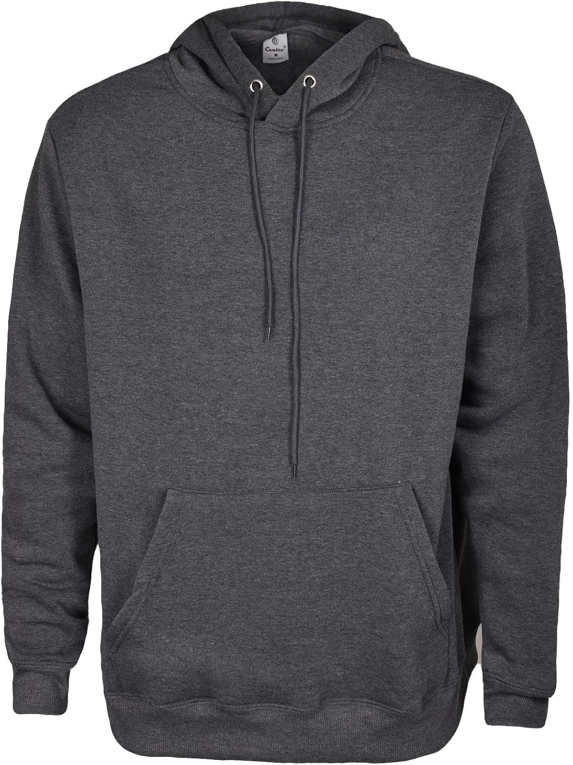 True Face Mens Hoodie Pullover Classic Hooded Fleece Top Plain Ribbed Cuff Long...
