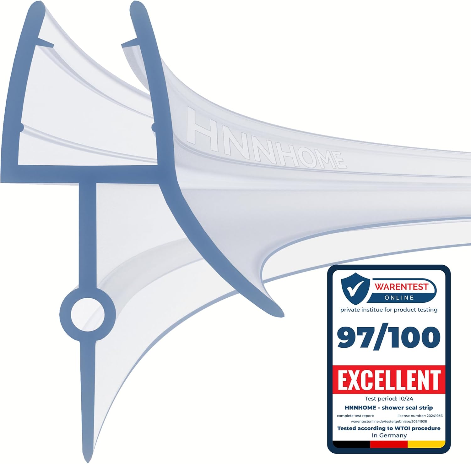 HNNHOME 870mm Pre-Curve Rubber Plastic Bath Shower Screen Seal Strip Perfect for...