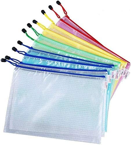 Vicloon Plastic Wallets A4, 10 Pcs A4 Zip Lock Bag...