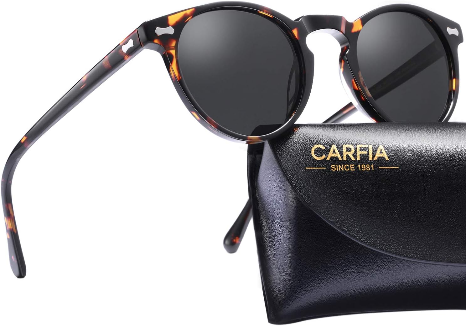 CARFIA Vintage Polarized Sunglasses for Men UV400 Protection Retro Fashion Eyewe...