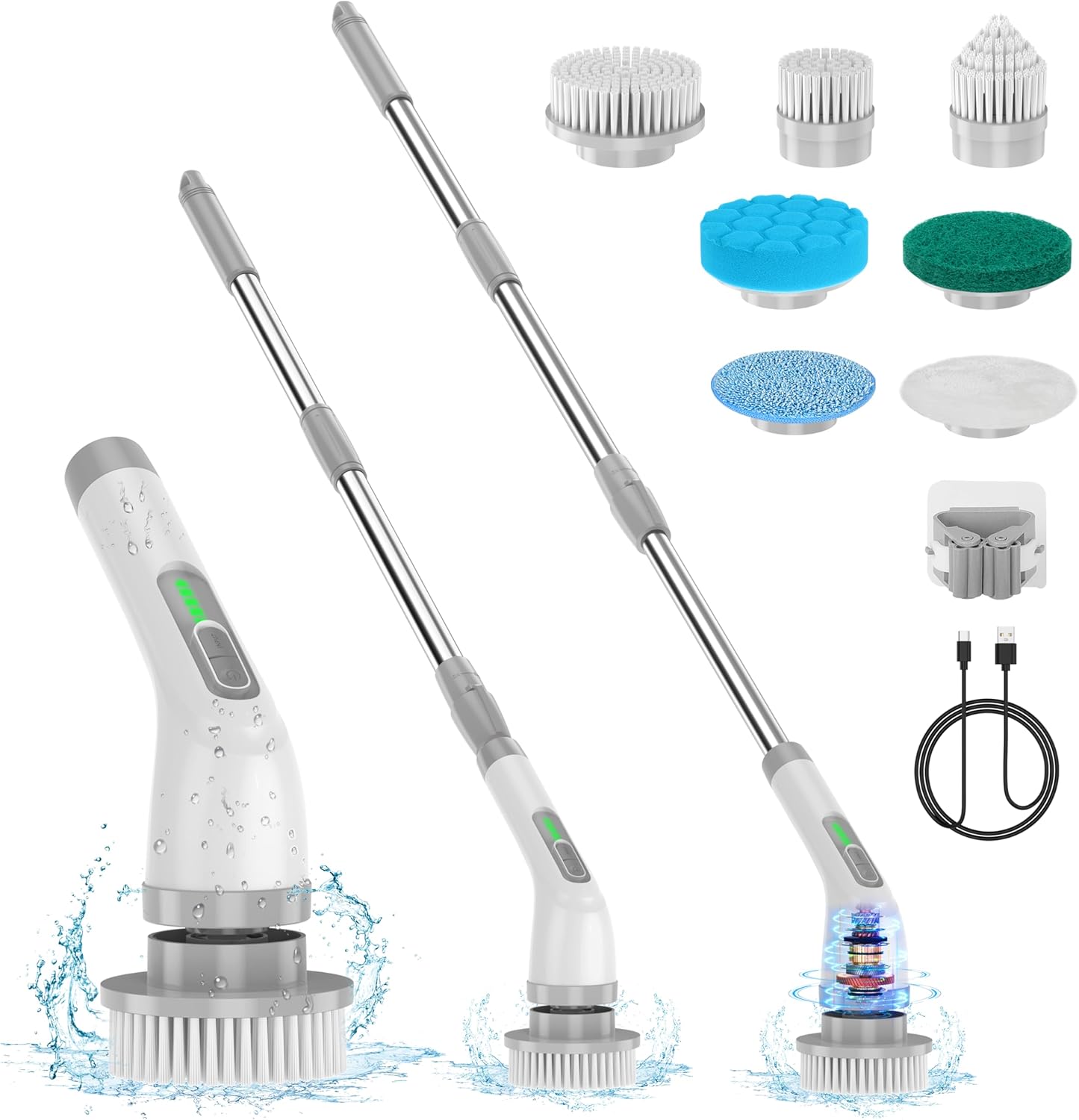 Electric Spin Scrubber, Upgrade 7 in 1 Electric Cleaning Brush,420RPM Powerful C...