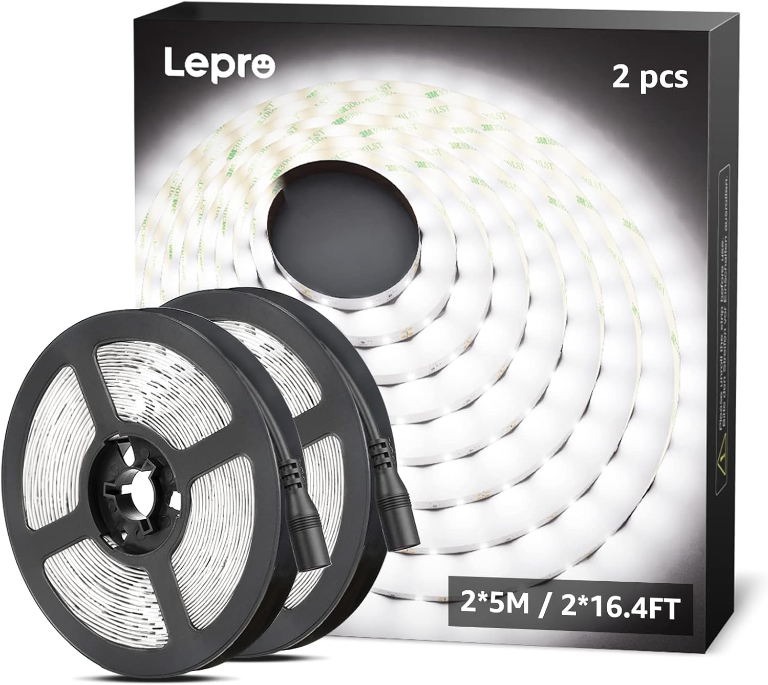 Lepro Bright White LED Strip Light 10M (2x5M), 2x2300lm 6000K LED Tape Light, St...