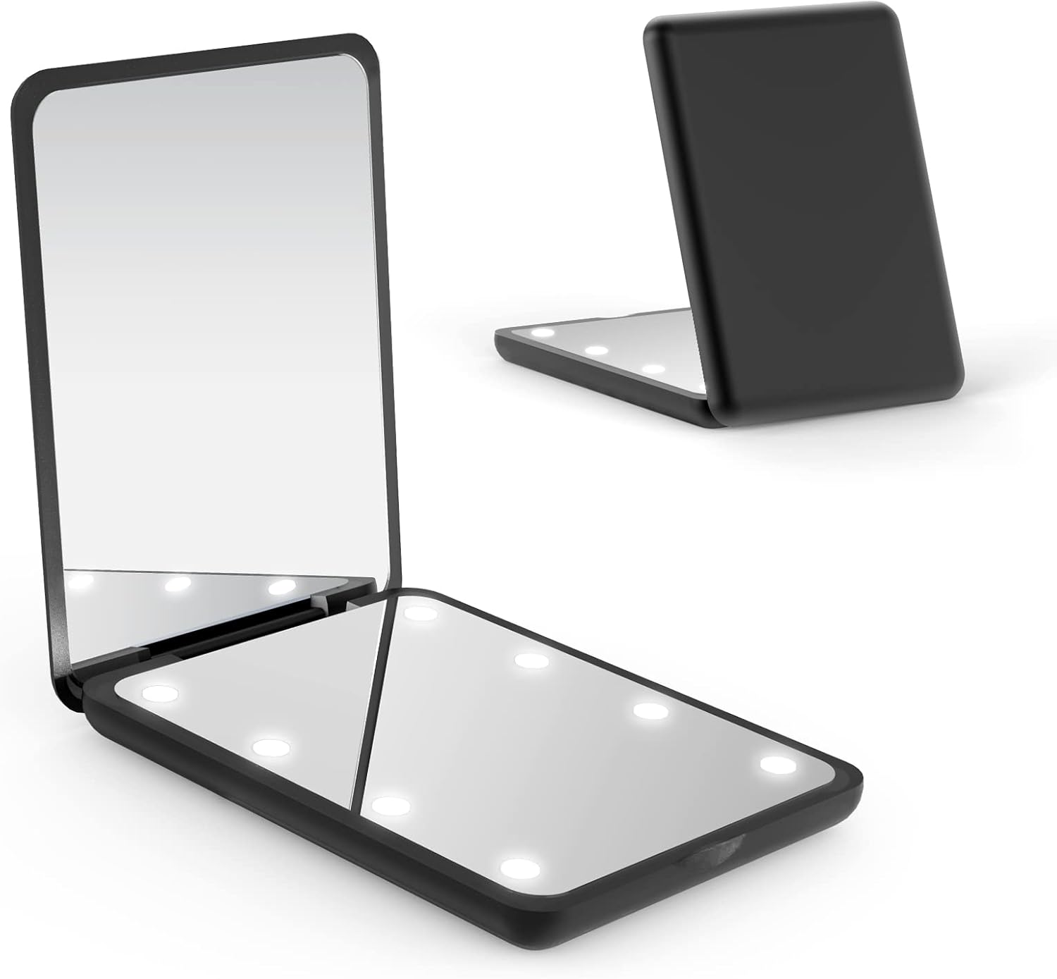 wobsion Pocket Mirror, Led Compact Mirror,1x/3x Magnifying Mirror with Light,2-S...