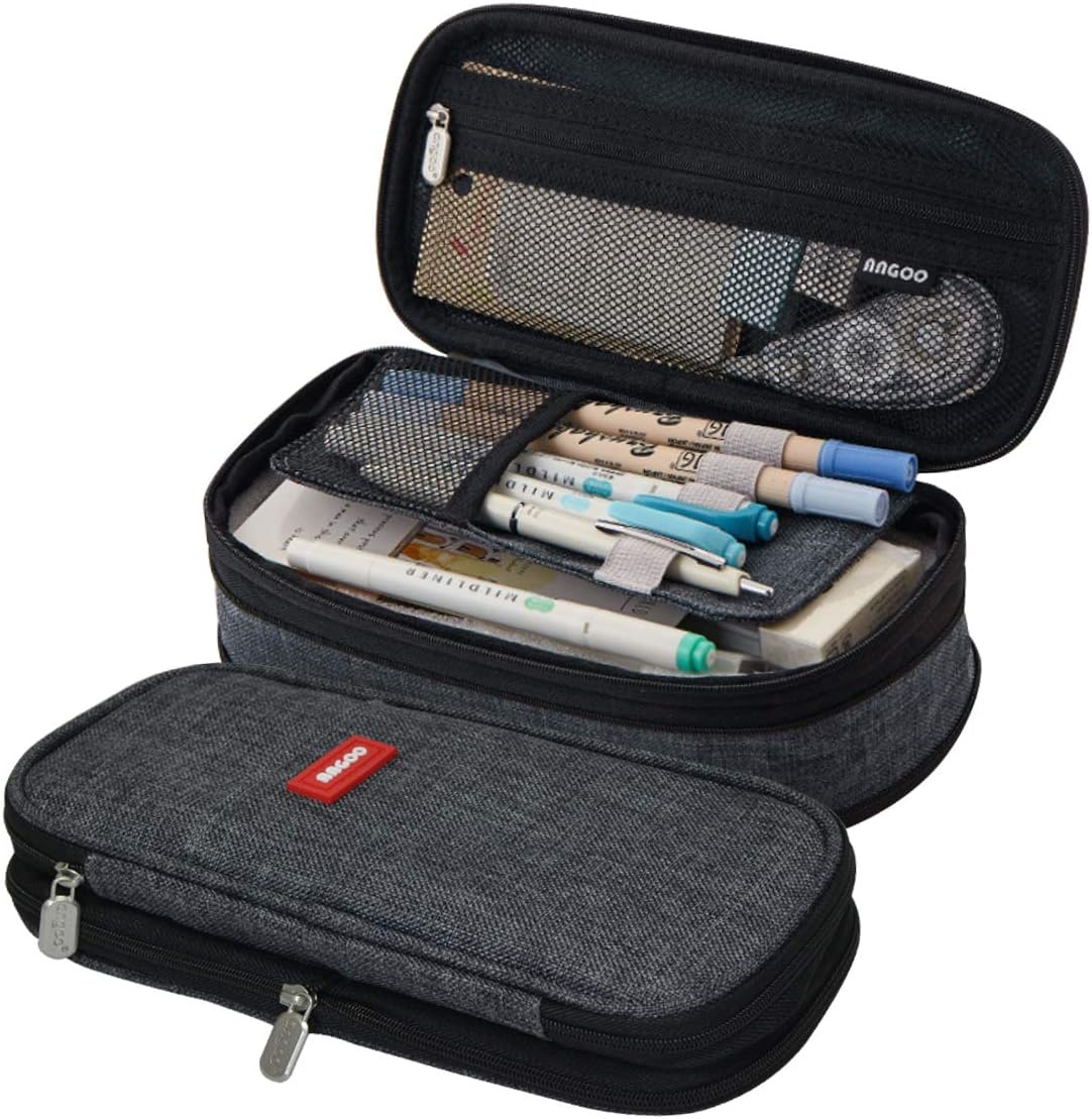 Coolzon Expandable School Bag, Large Capacity Pencil case, Pencil Bag, Stationer...