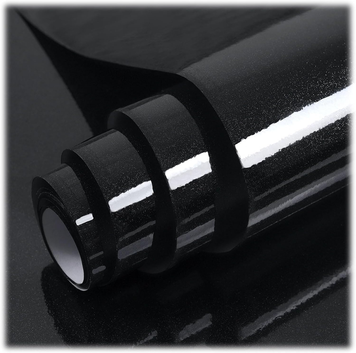 Hode Black Sticky Back Plastic Self Adhesive Wallpaper 40cmX300cm Vinyl Wrap Fil...