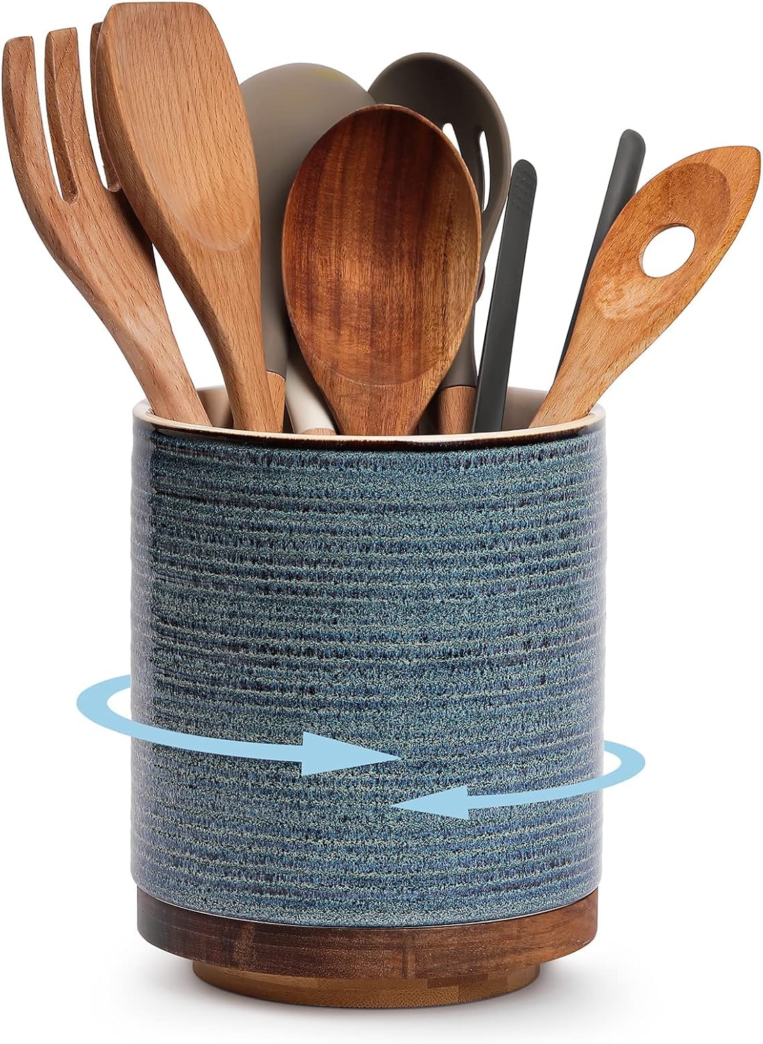 DOWAN Utensil Holder, 360° Rotating Extra Large Cooking Utensil Holder, 7.6" Kit...