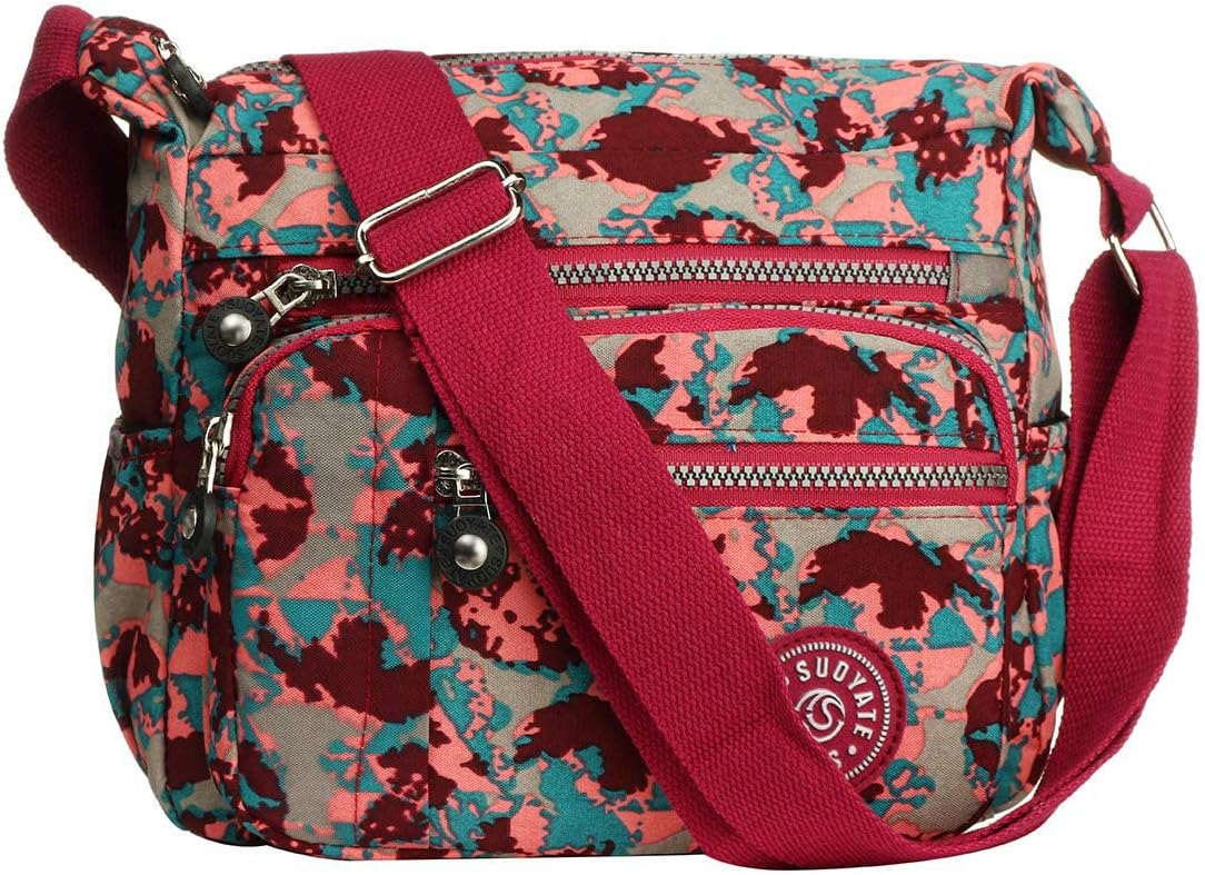 Milky Way Womens Nylon Crossbody Bag Waterproof Multi-Pocket Shoulder Tote Light...