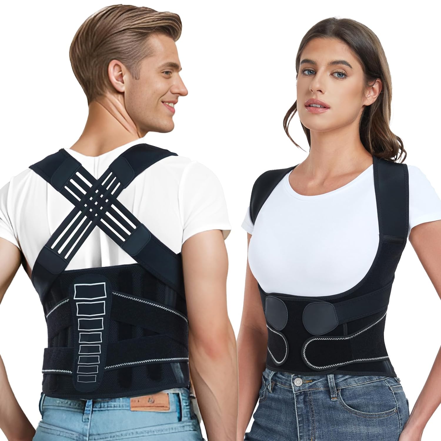 Back Brace Posture Corrector for Women and Men with Spine Vertical Alignment Sys...