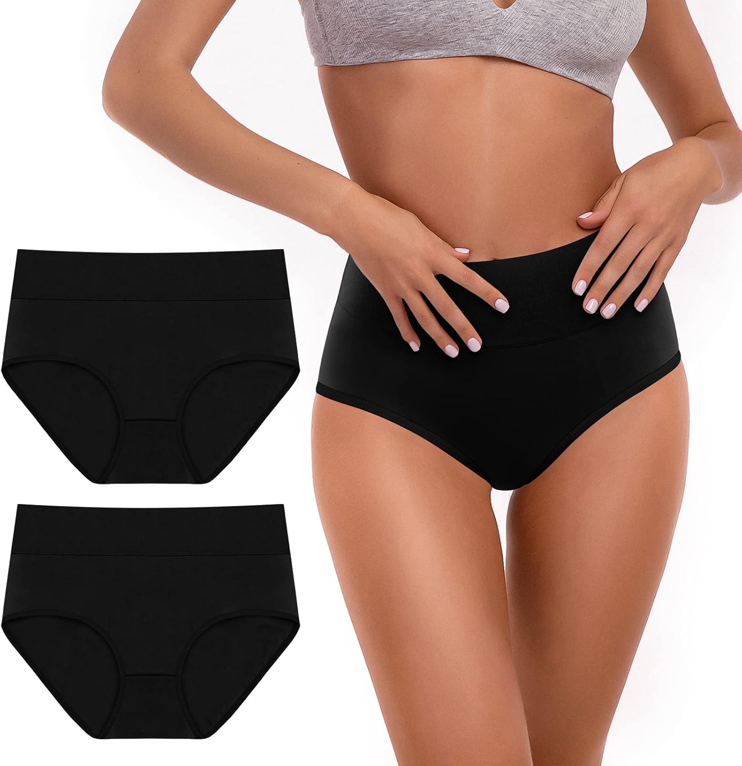 SINOPHANT Ladies Cotton Knickers High Waisted Knickers for Women, Full Back Cove...